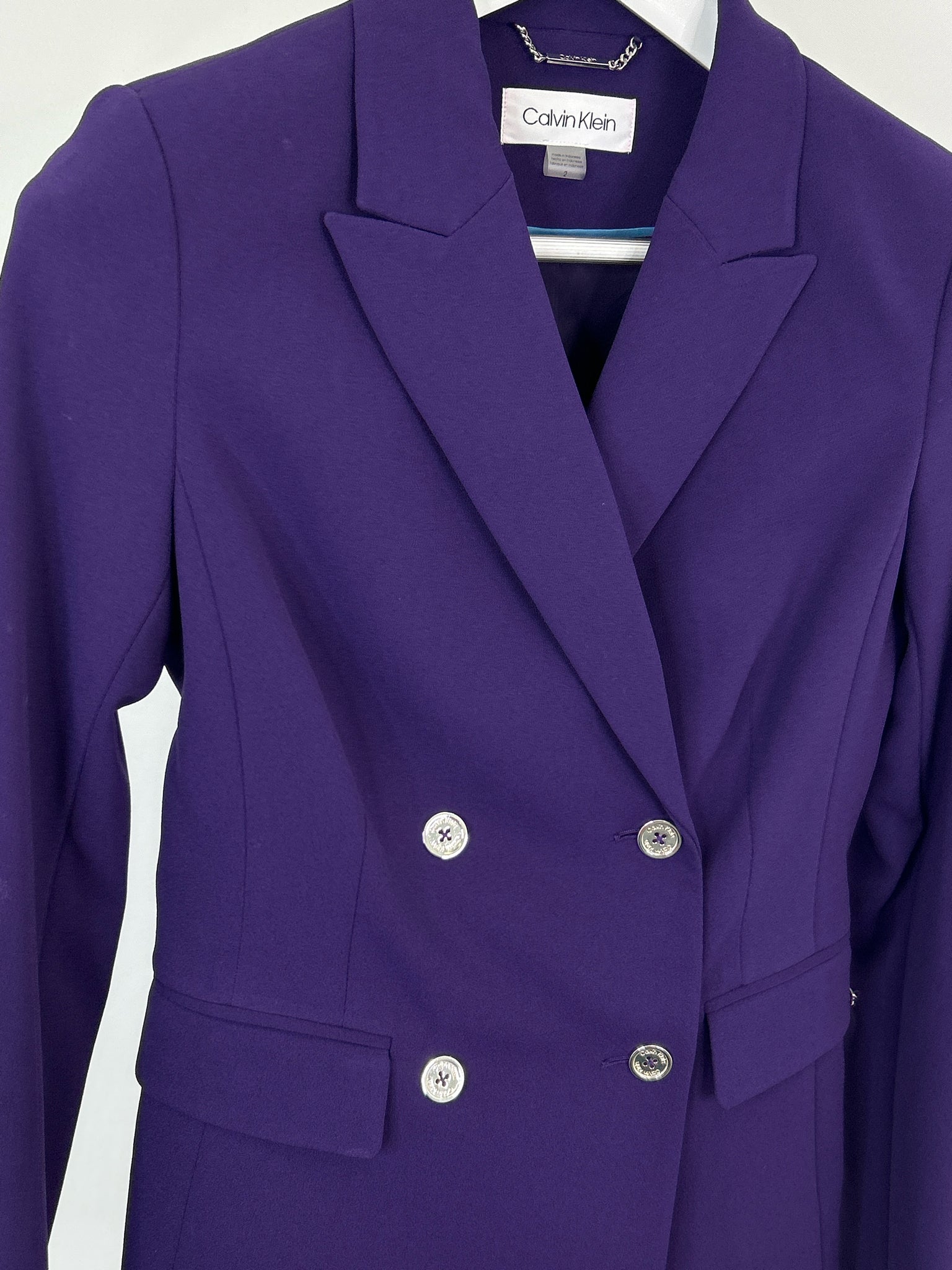 CALVIN KLEIN Size 2 Purple Women Blazer NWT