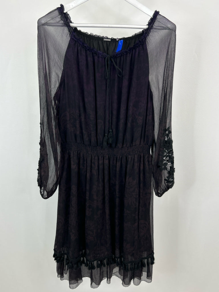 ELIE TAHARI Size M PURPLE AND BLACK Women's Dress