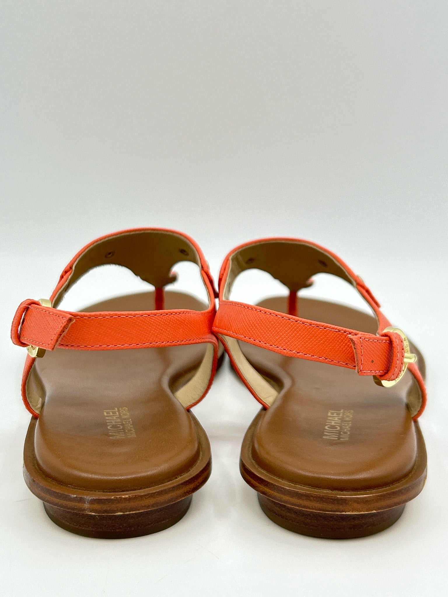 MICHAEL MICHAEL KORS Size 8M Coral & Brown Women Sandal