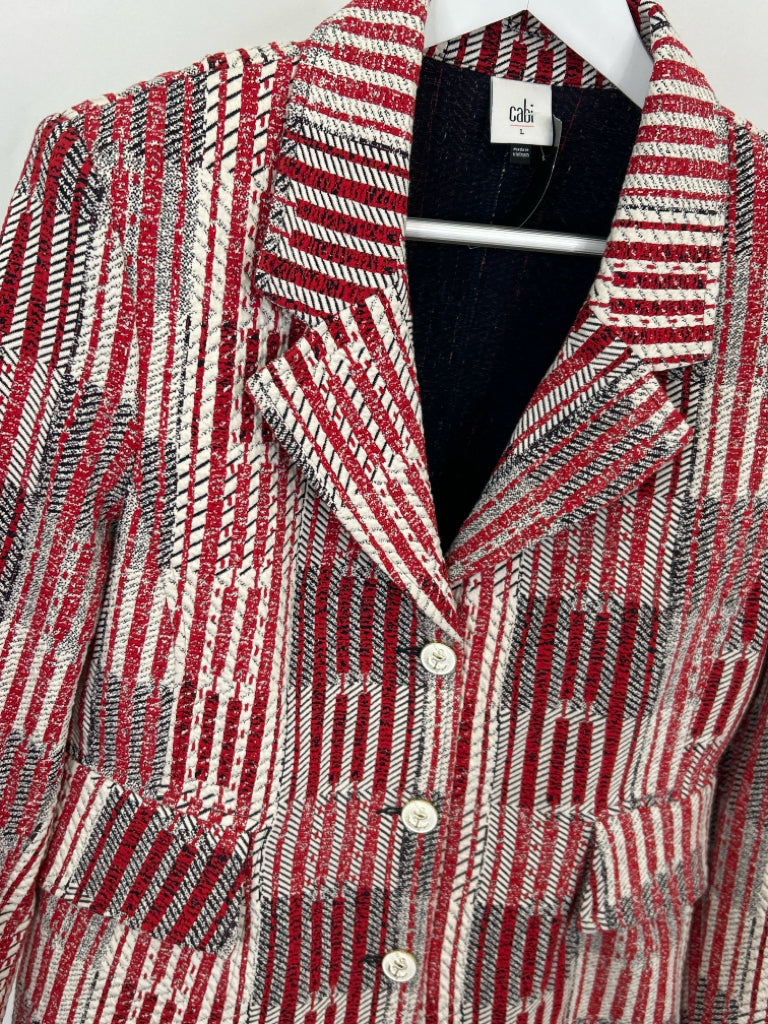 CABI Women Size L red and white Blazer