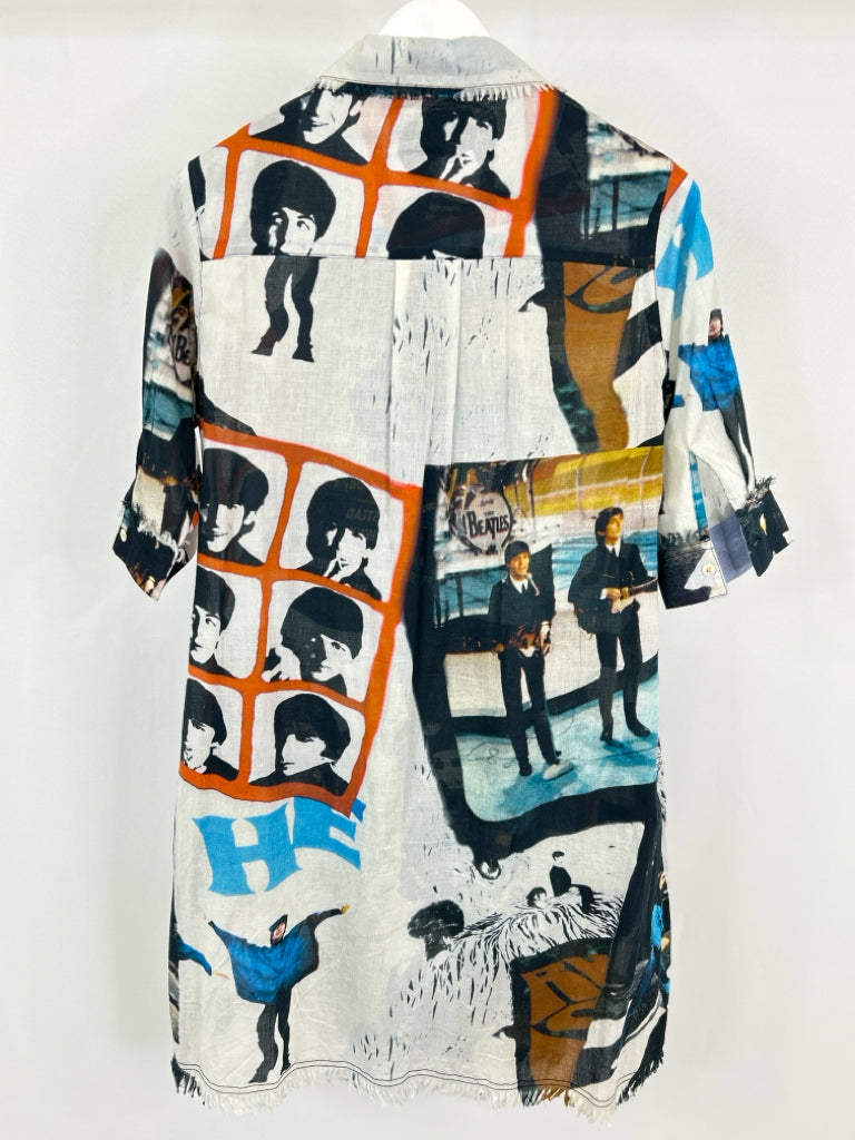 Dizzy Lizzie Size S Black Print Women's Dress