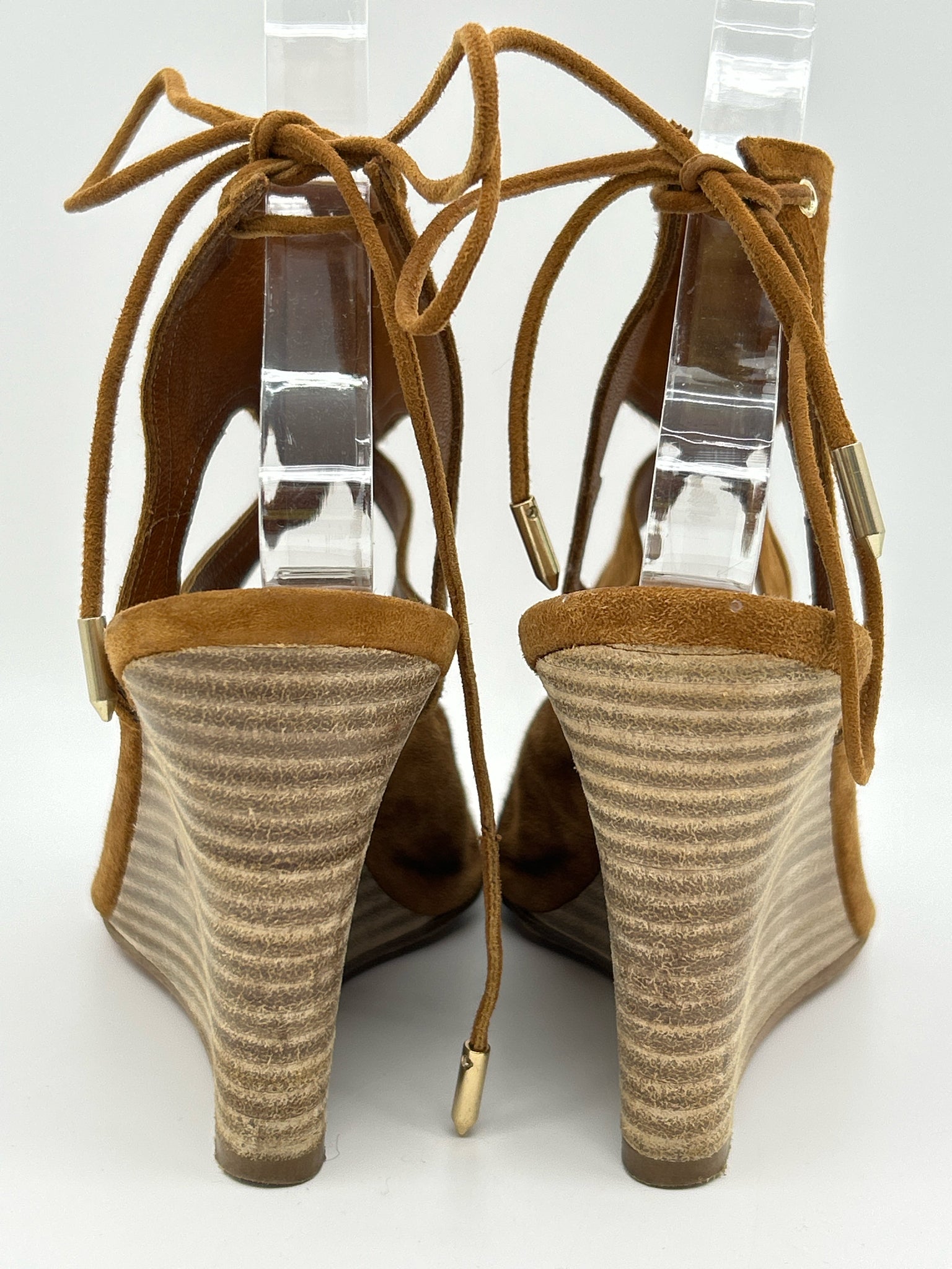 AQUAZURRA Size 37.5 Tan Women Sandal