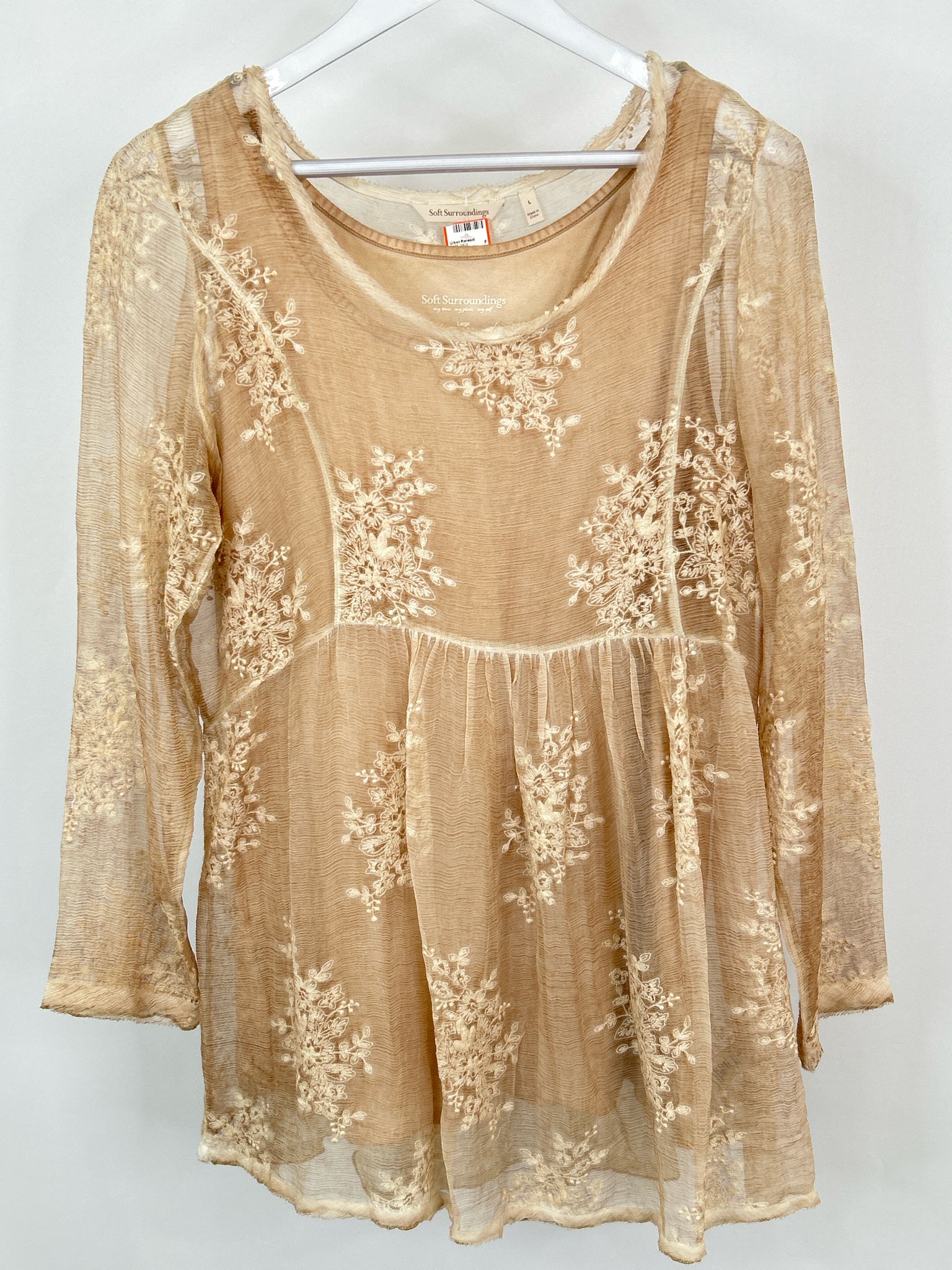 SOFT SURROUNDINGS Size L Tan Women Top
