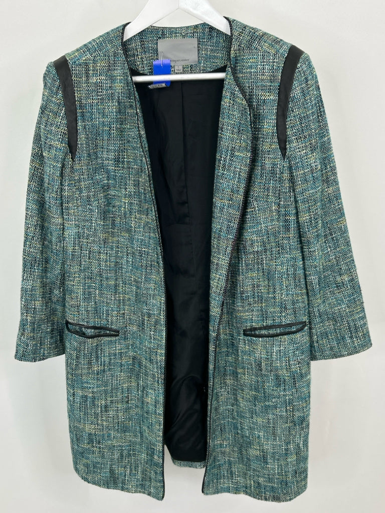 CLASSIQUES ENTIER Women Size L Turquoise & Black Jacket