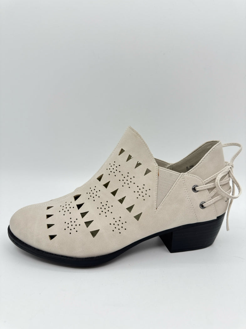 JBU Size 9.5M CREAM & BLACK Booties