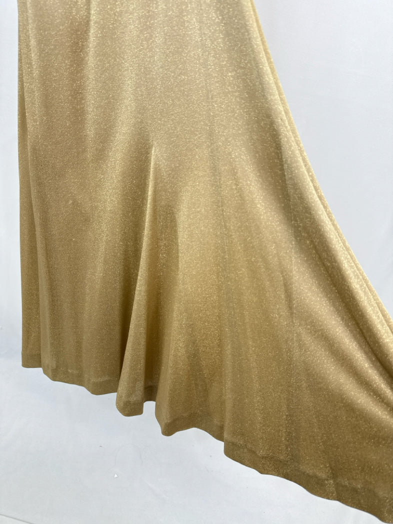 ALEX EVENINGS Size 6 Gold Dress