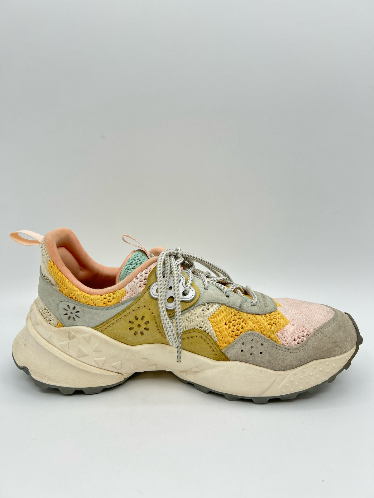 Flower Mountain Size 7.5 Pink and Yellow Women Sneakers