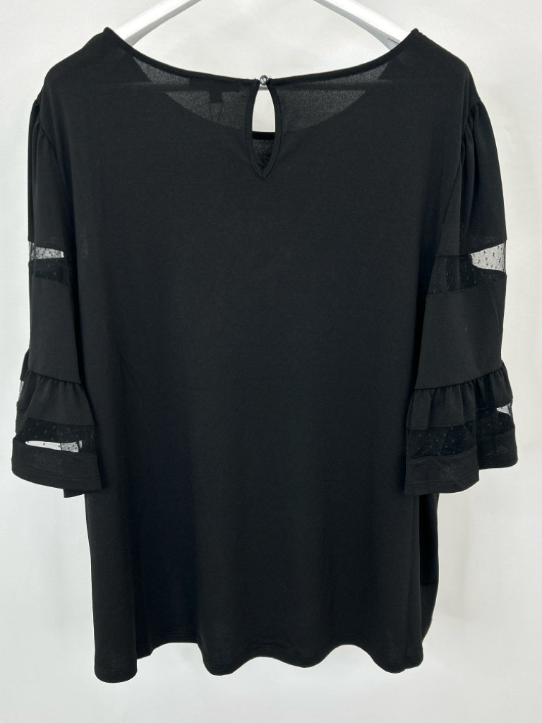 ADRIANNA PAPELL Women Size 3X Black Top