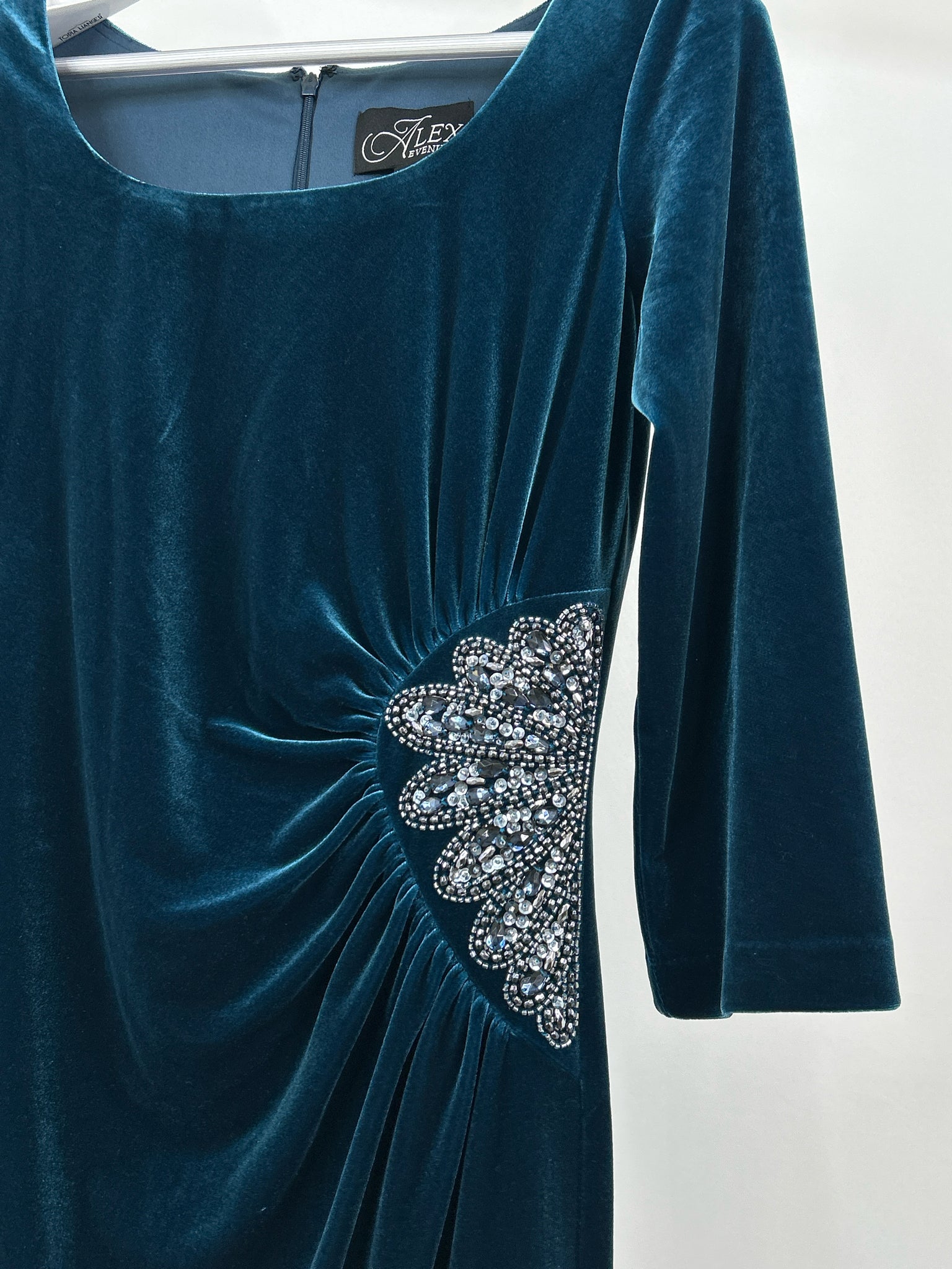 ALEX EVENINGS Size 10 Teal Women Dress