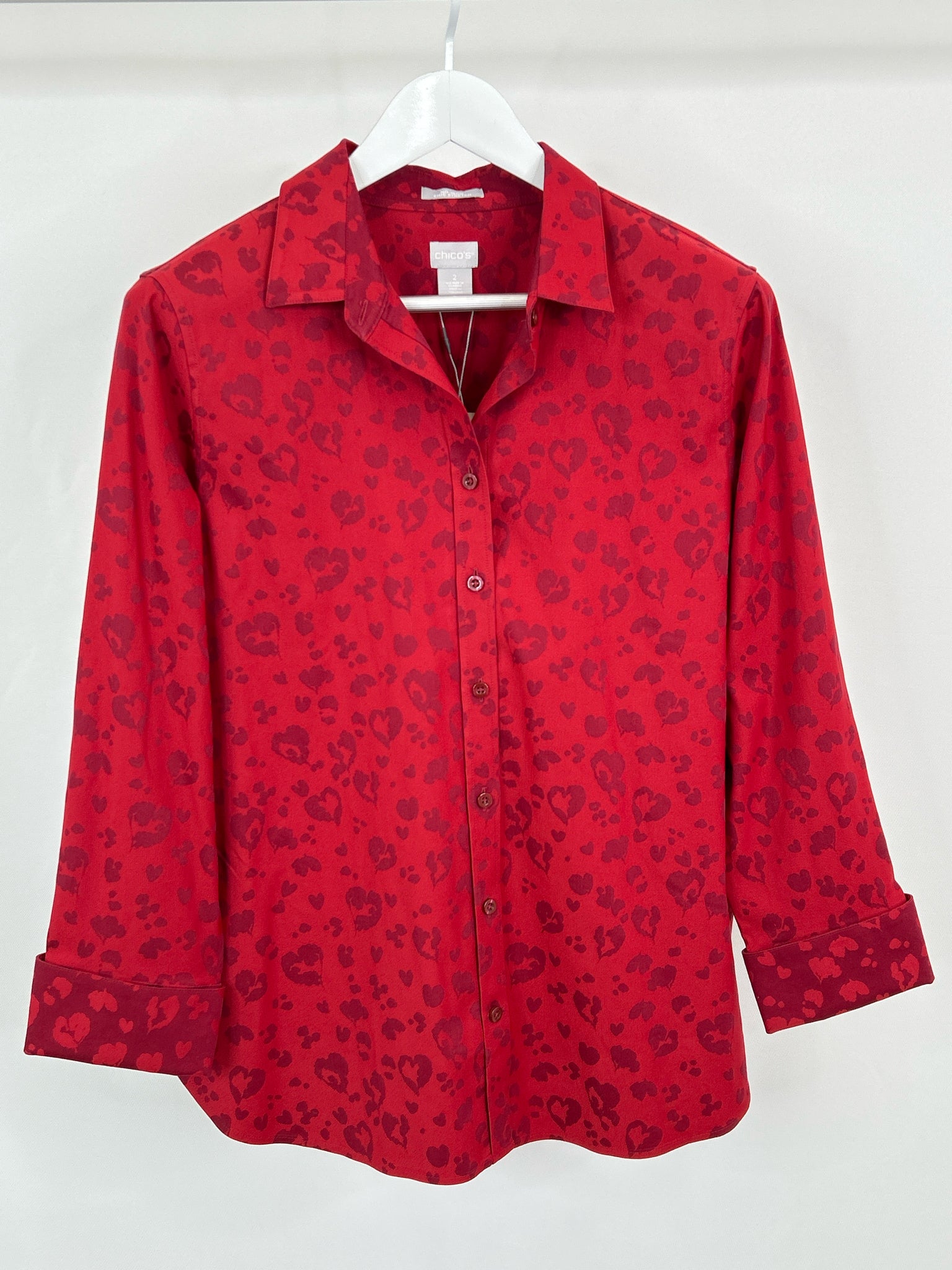 CHICO'S NWT Size 12 Red Women Blouse