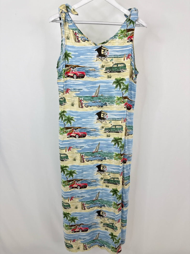 THE DISNEY CATALOG Size L Blue Print Women Dress