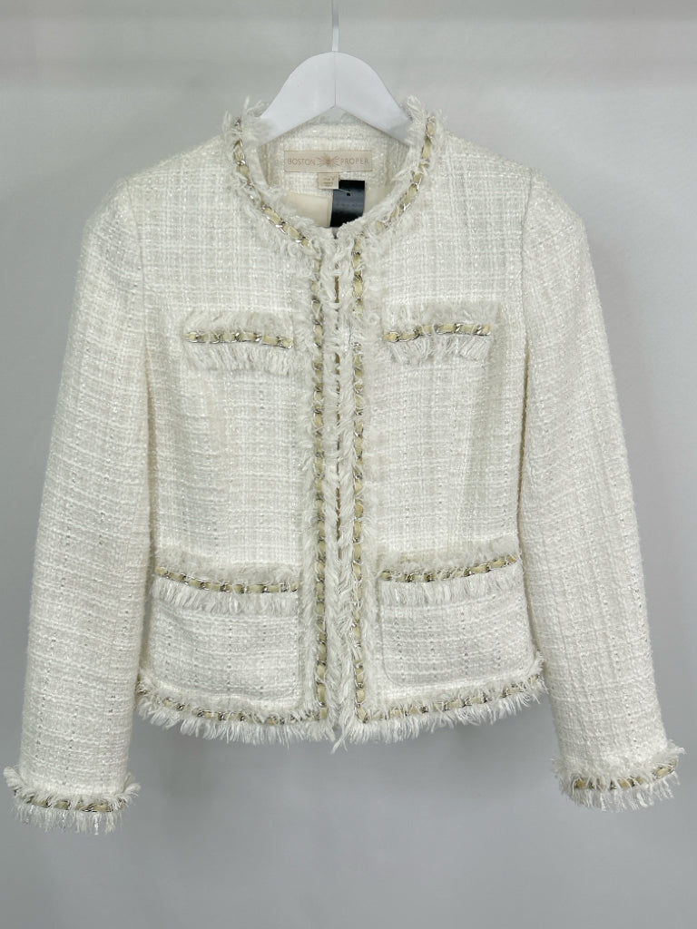 BOSTON PROPER Women Size 4 White Jacket