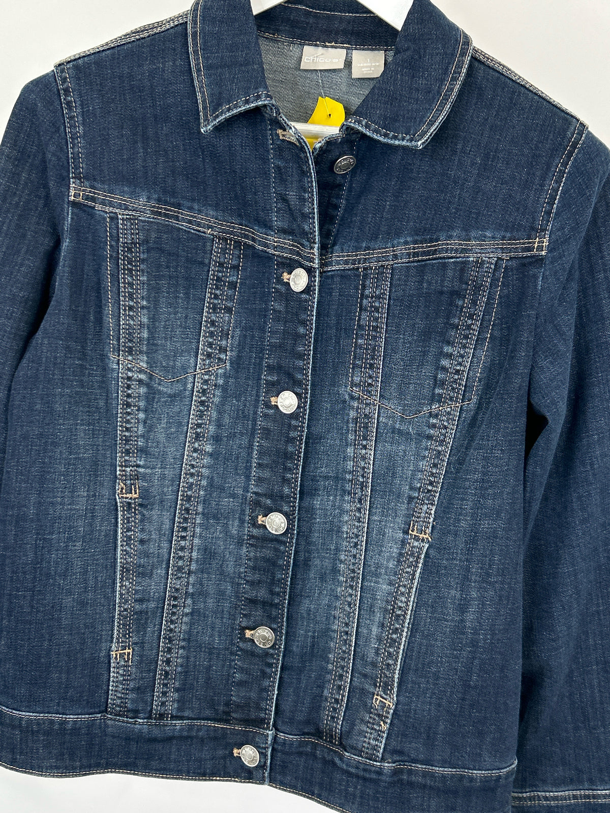 CHICO'S Size 8/10 BLUE DENIM Women Jacket
