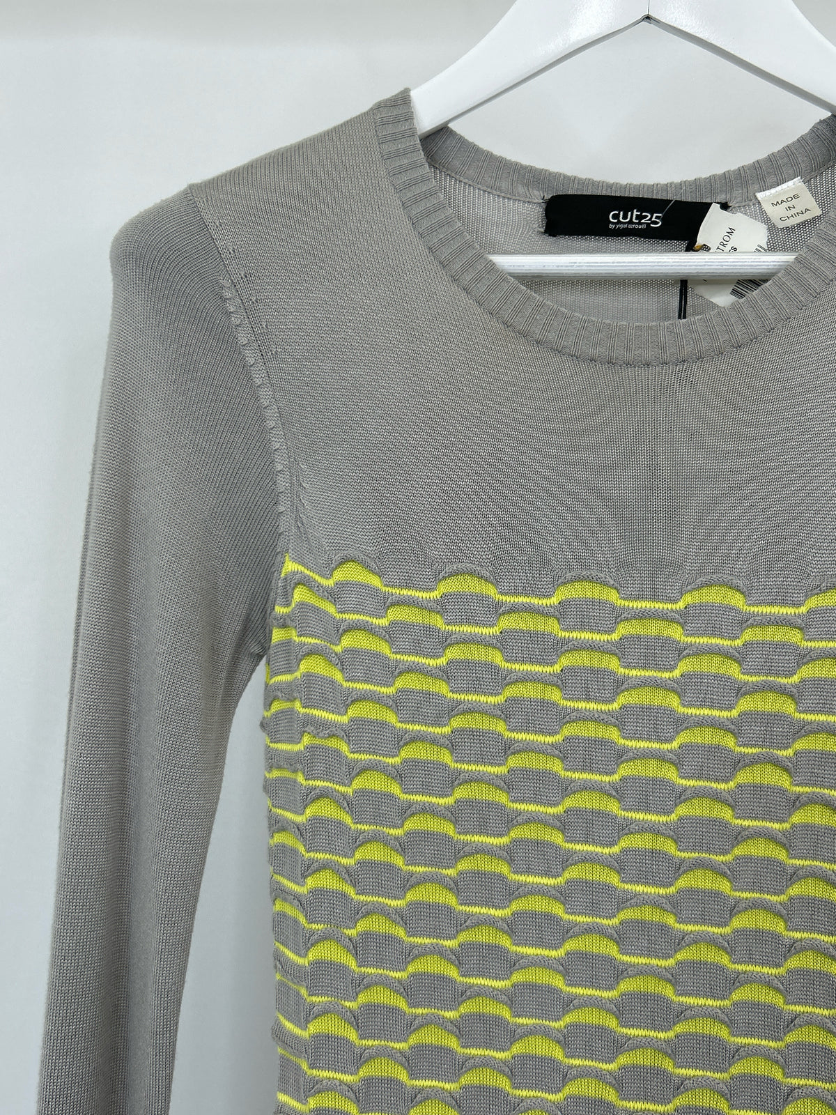 CUT25 Size S GREY AND YELLOW Women Dress