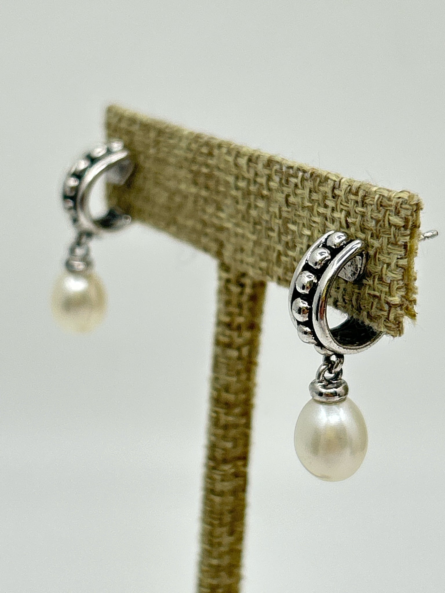 MACY'S Silver & Ivory Earrings