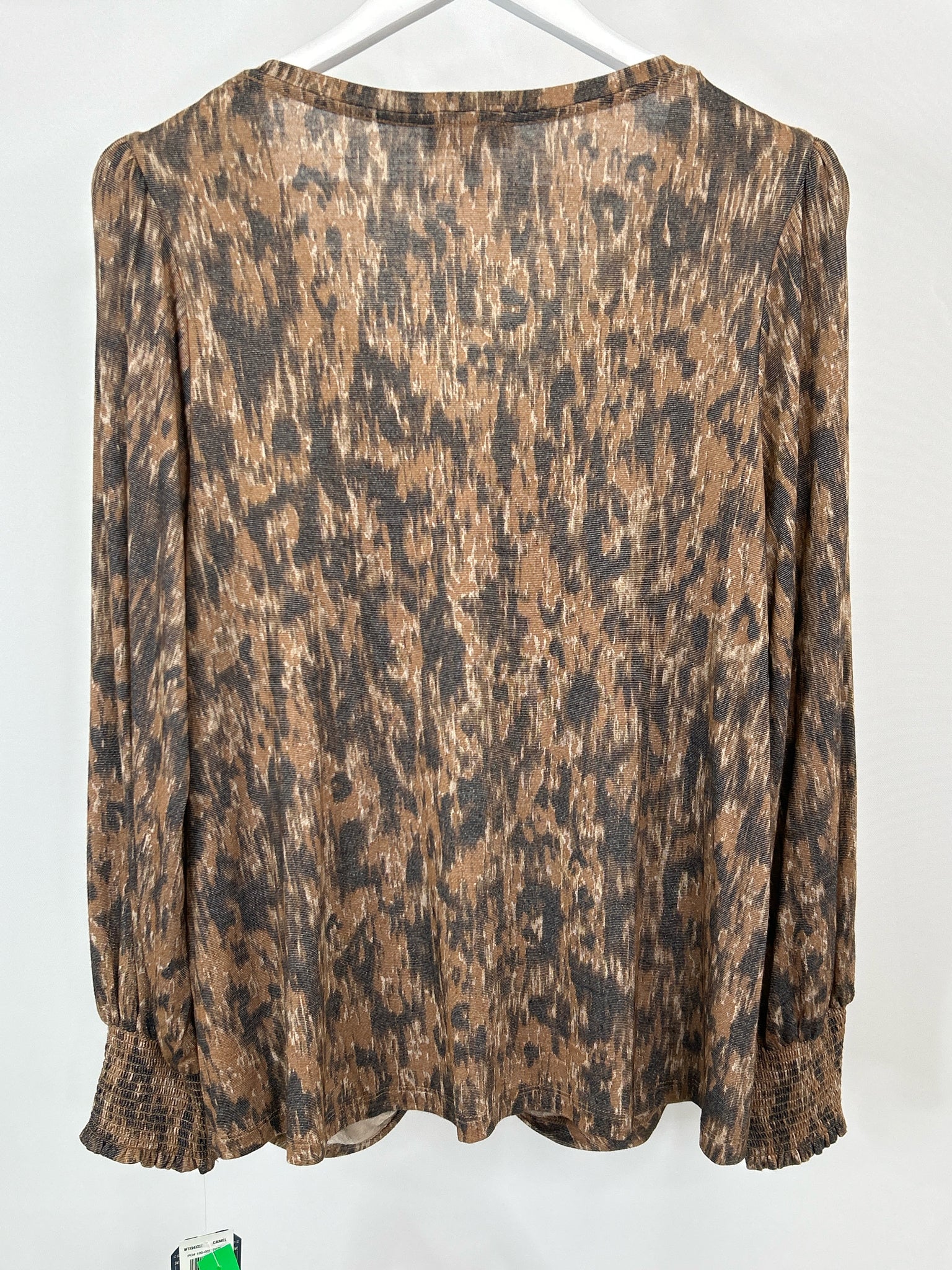 DEMOCRACY Size 1X Brown Print Women Top