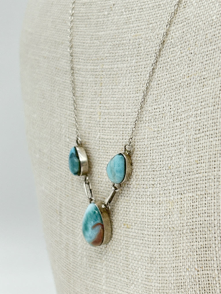 925 ITALY SILVER AND TURQUOISE Women's Necklace