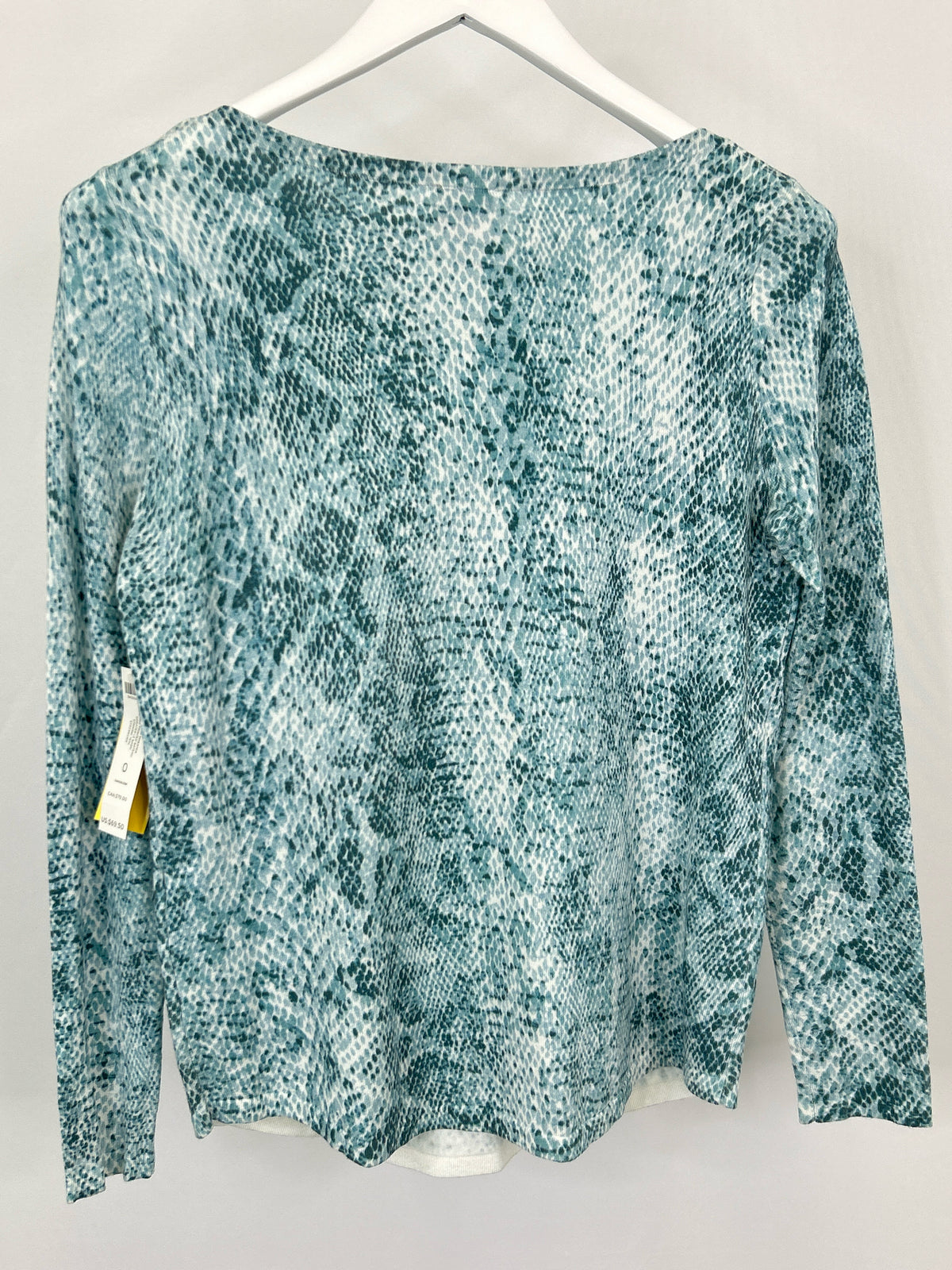 CHICO'S Size S TEAL AND WHITE Women Sweater