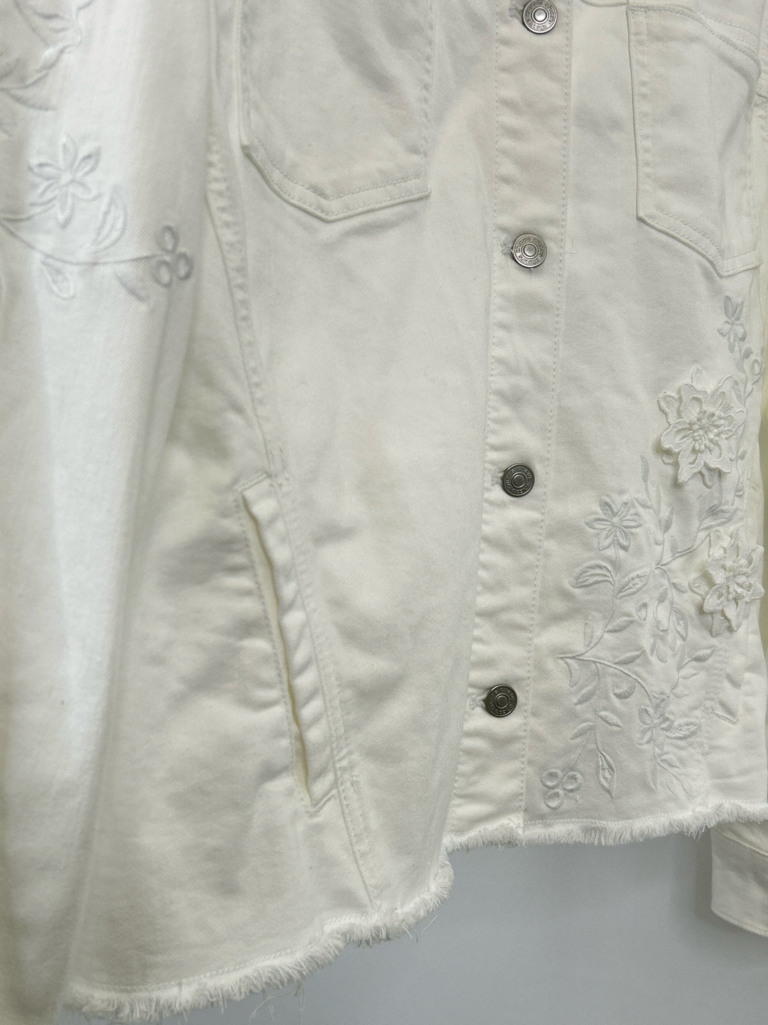 CHICO'S Size XL white denim Women Jacket