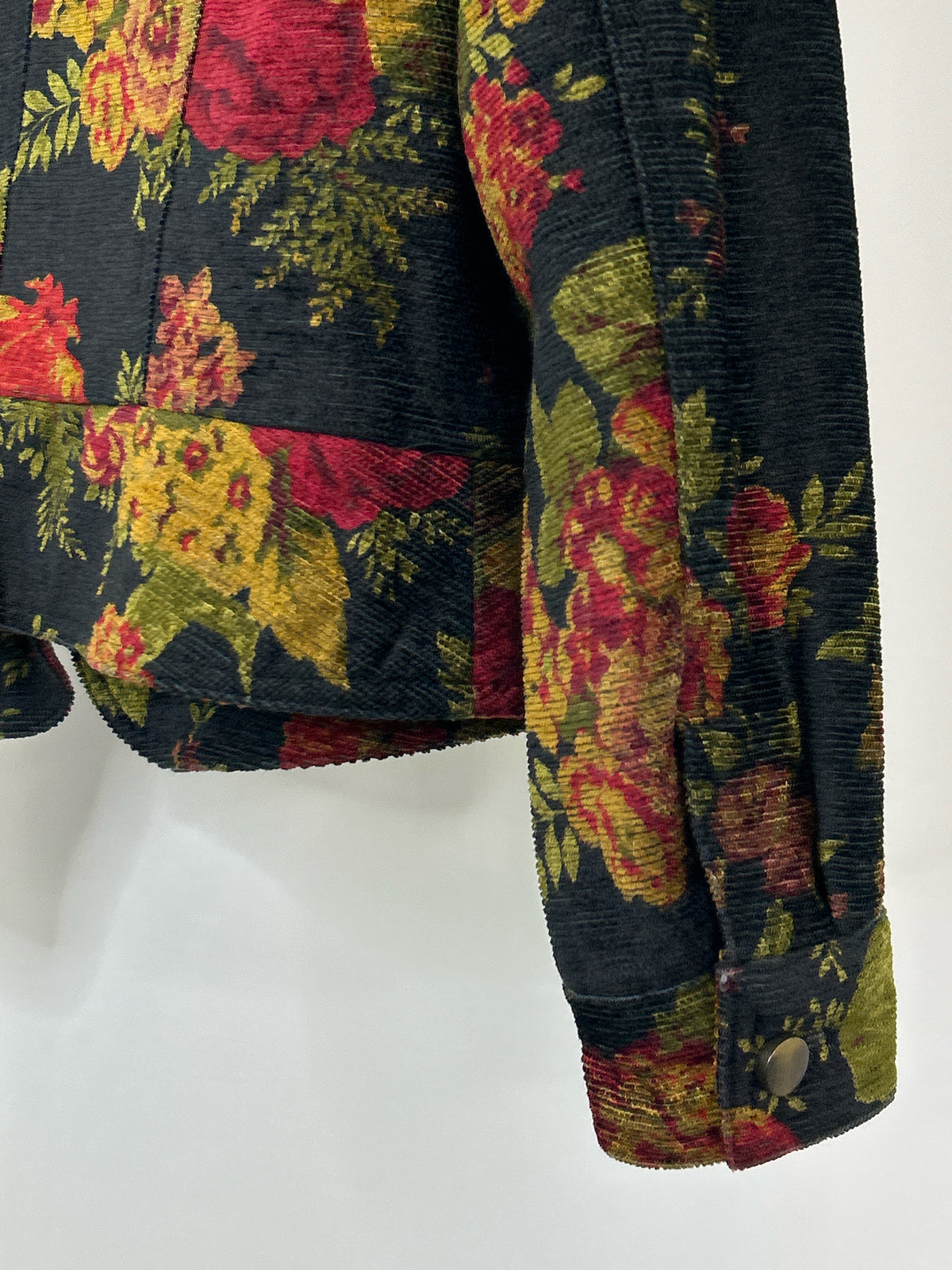 MAGGY LONDON Size 6 Black Floral Women Jacket