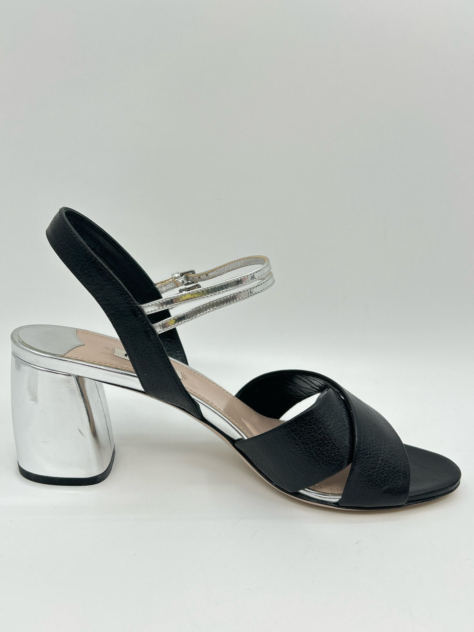 MIU MIU Size 39.5 Black Women Sandal