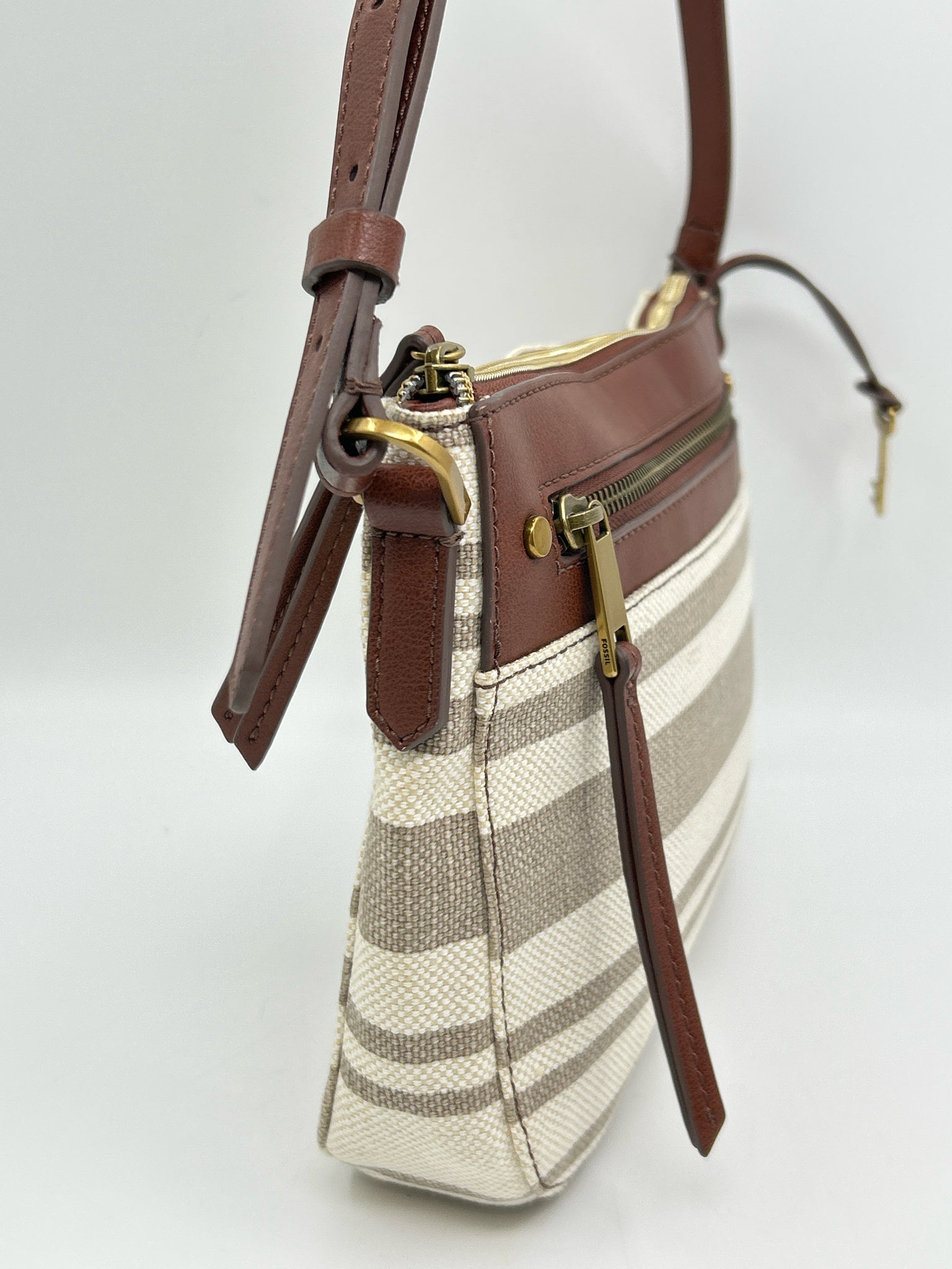 FOSSIL Cream & Brown Women Purse