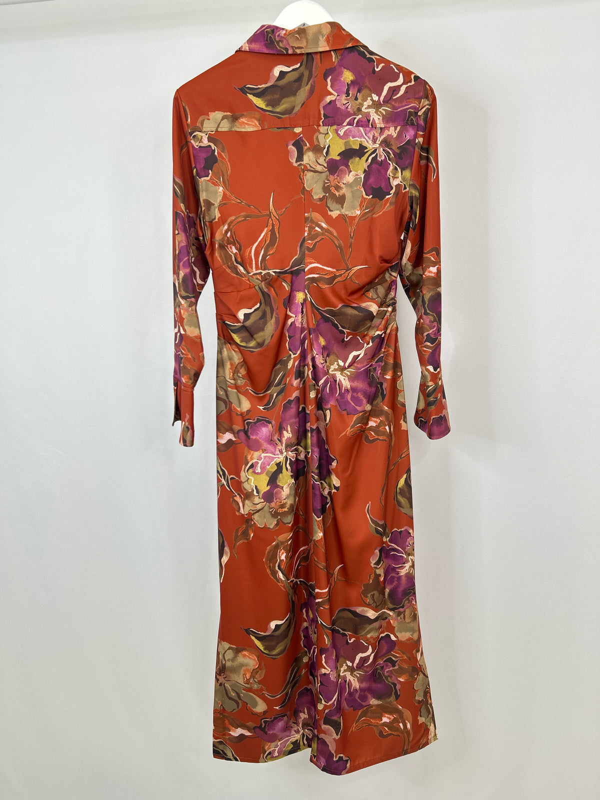 DONNA KARAN Size 12 ORANGE FLORAL Women Dress