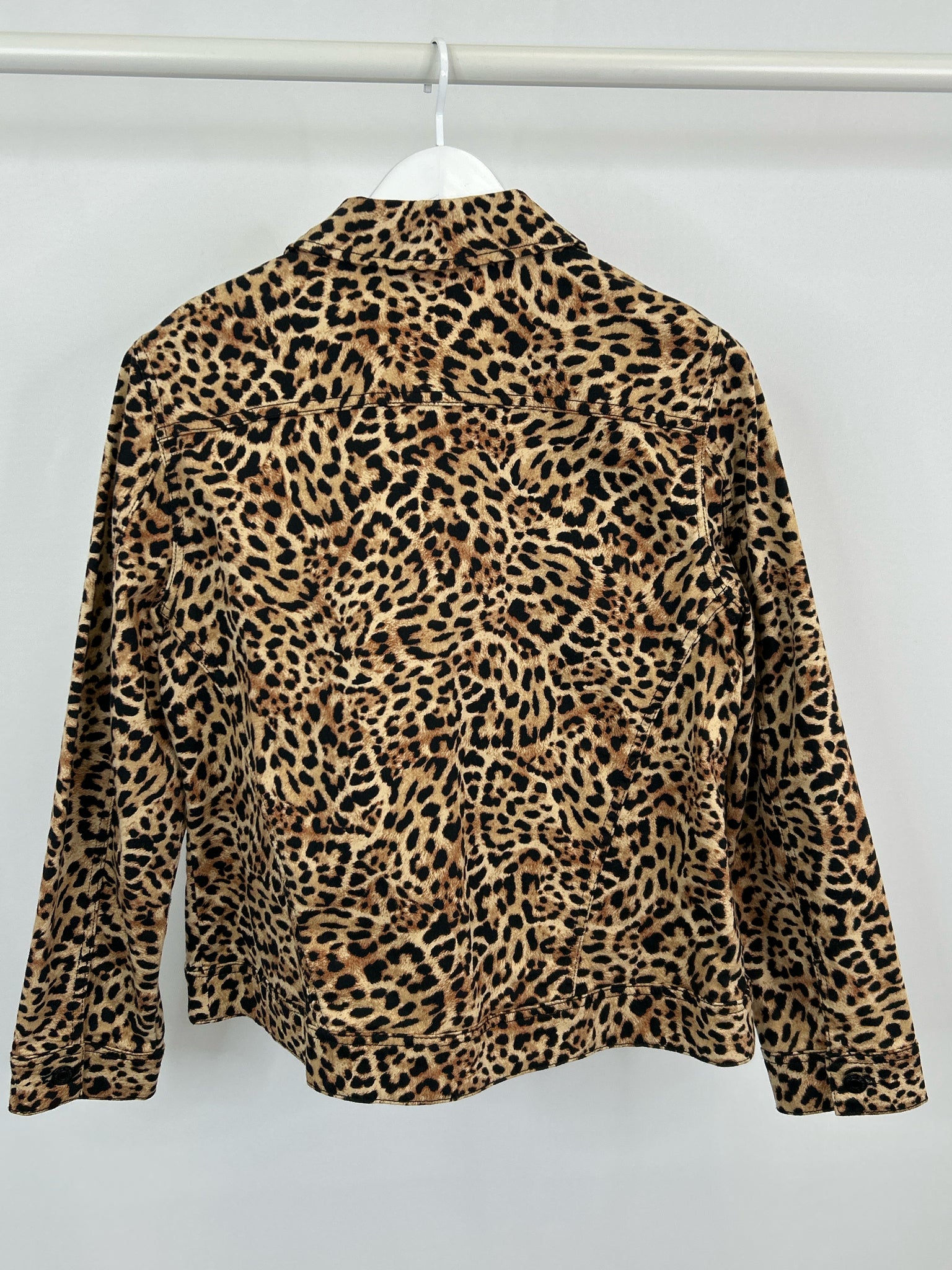 CHICO'S Size 12/14 Brown Print Women Jacket