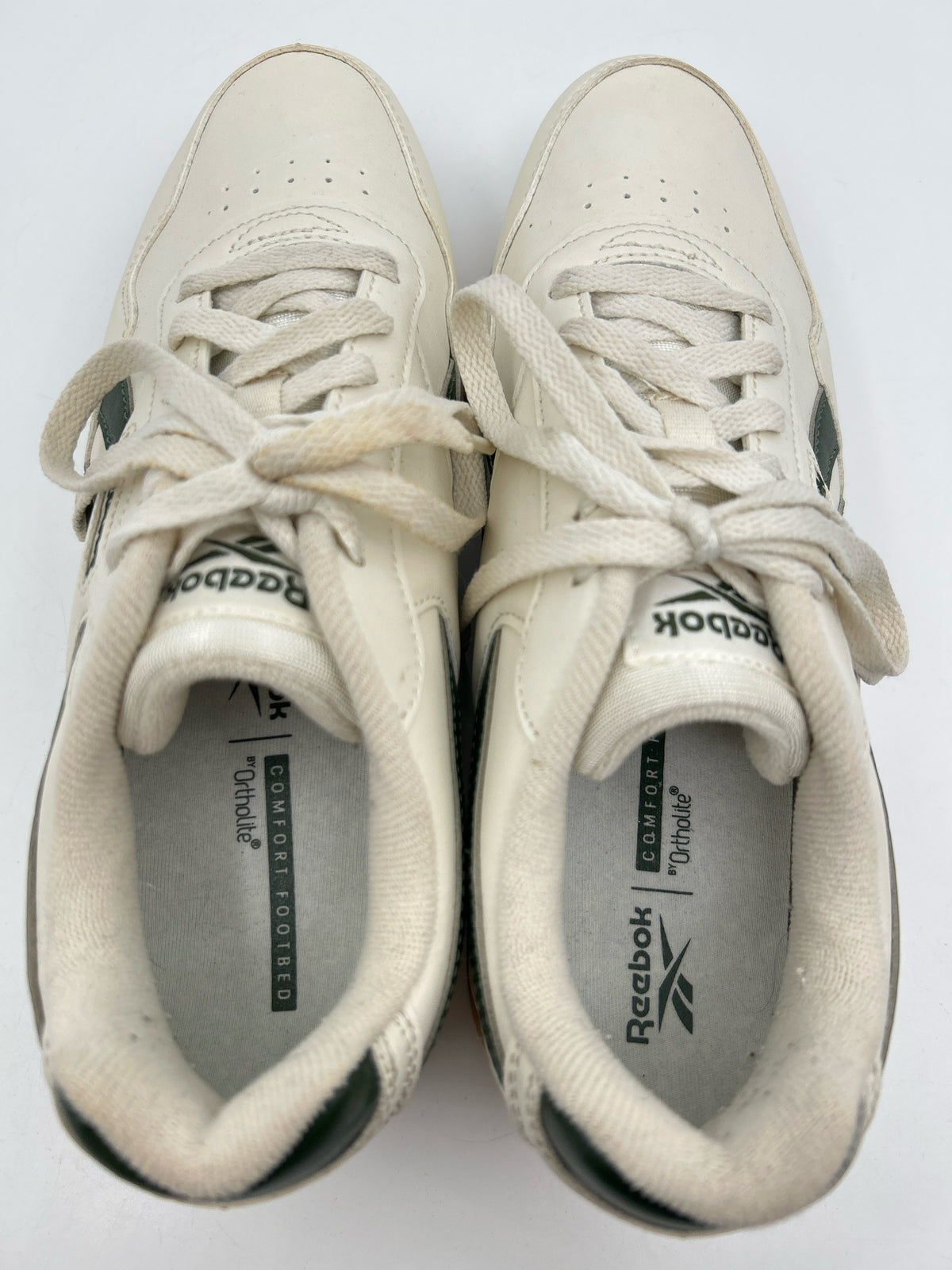REEBOK Size 8.5 IVORY AND GREEN Women Sneakers
