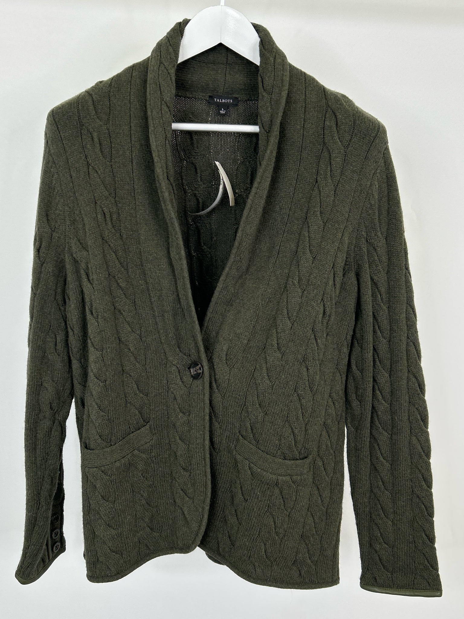TALBOTS NWT Size L OLIVE Women's Cardigan