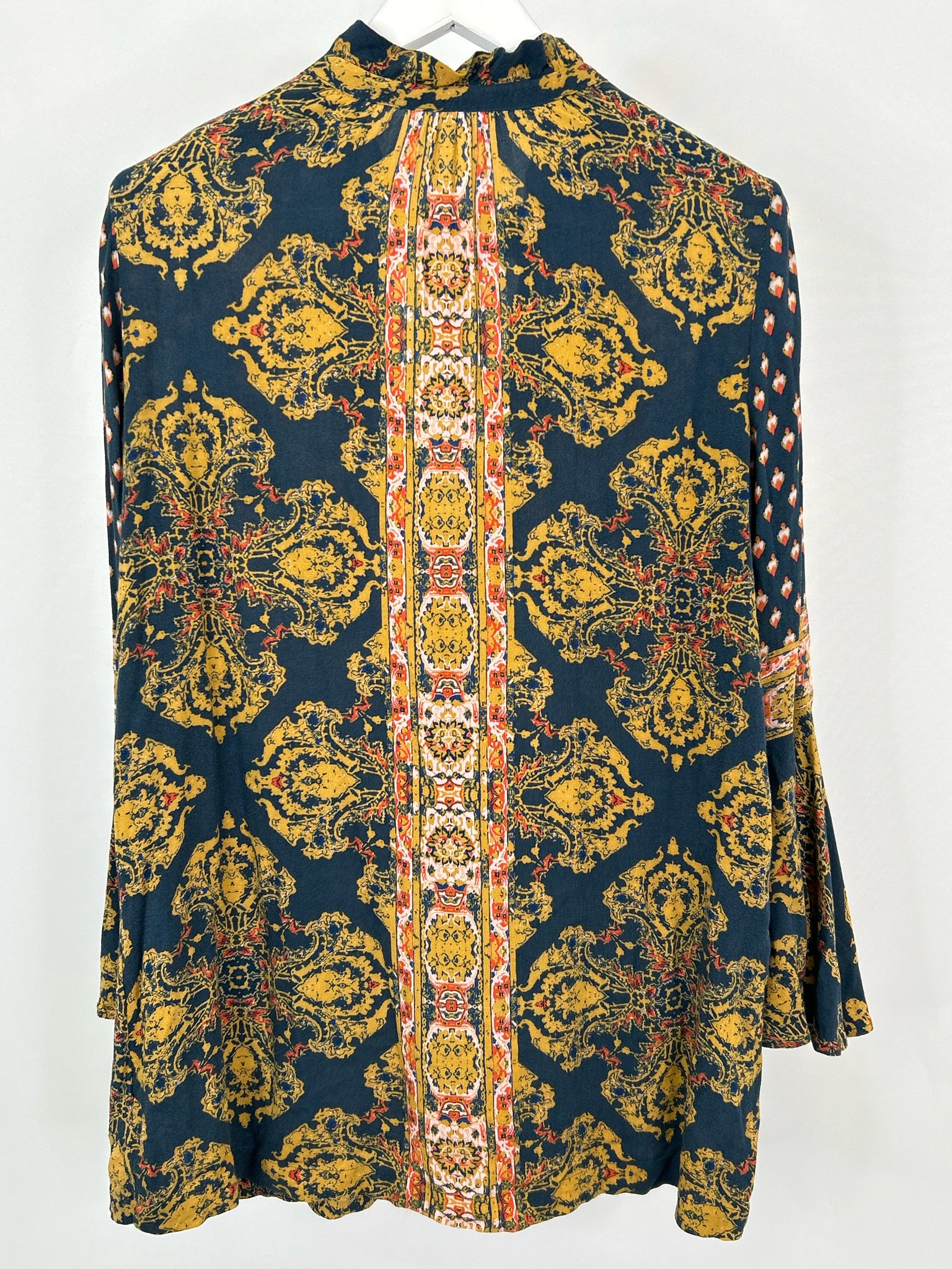 FREE PEOPLE Size S Teal Print Women Tunic
