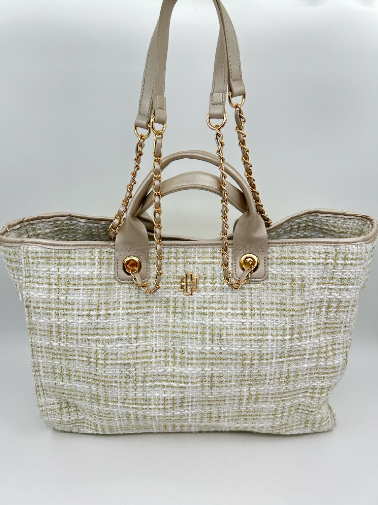 CAROLINE HILL Ivory & Gold Tote