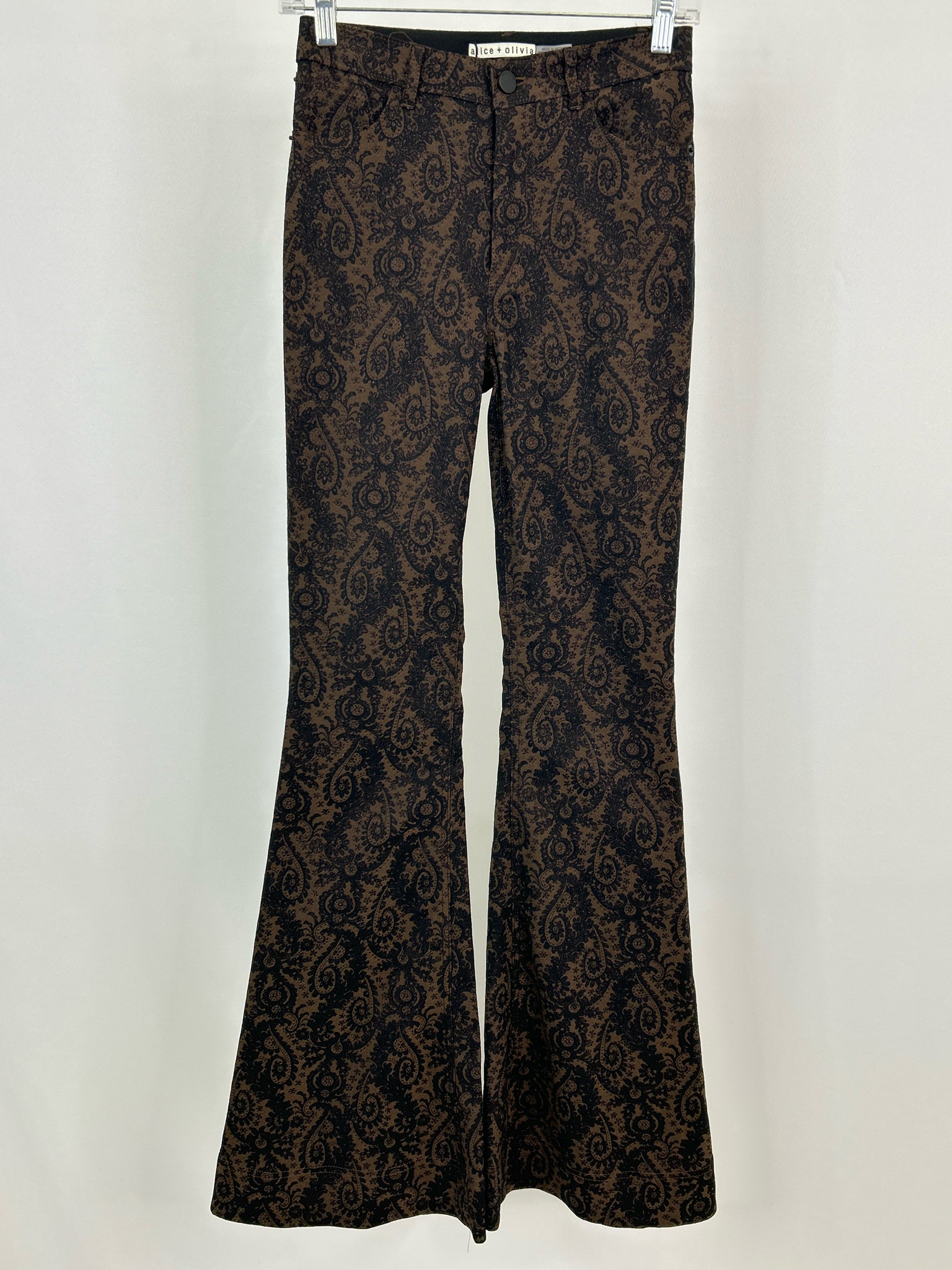 ALICE + OLIVIA Size 0 Brown and Black Women Pants