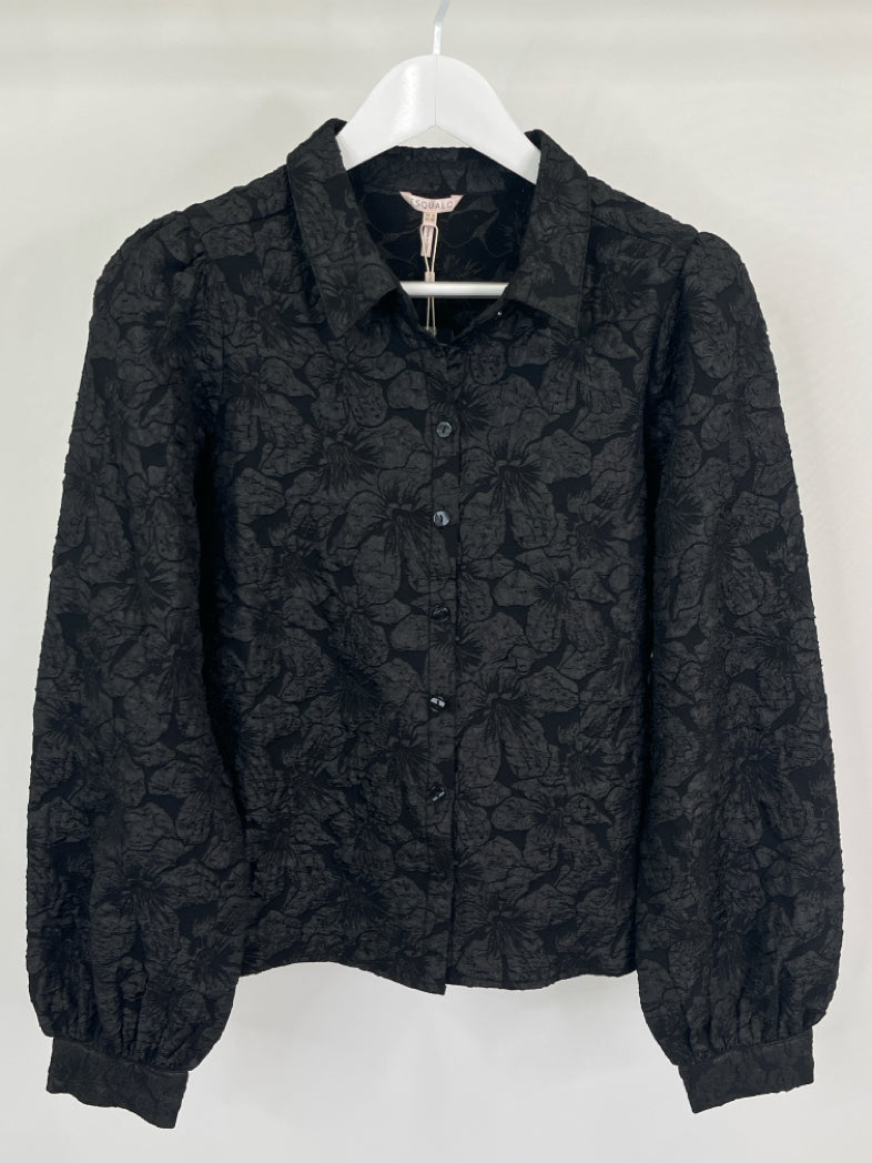 ESQUALO Women Size 8 Black Blouse