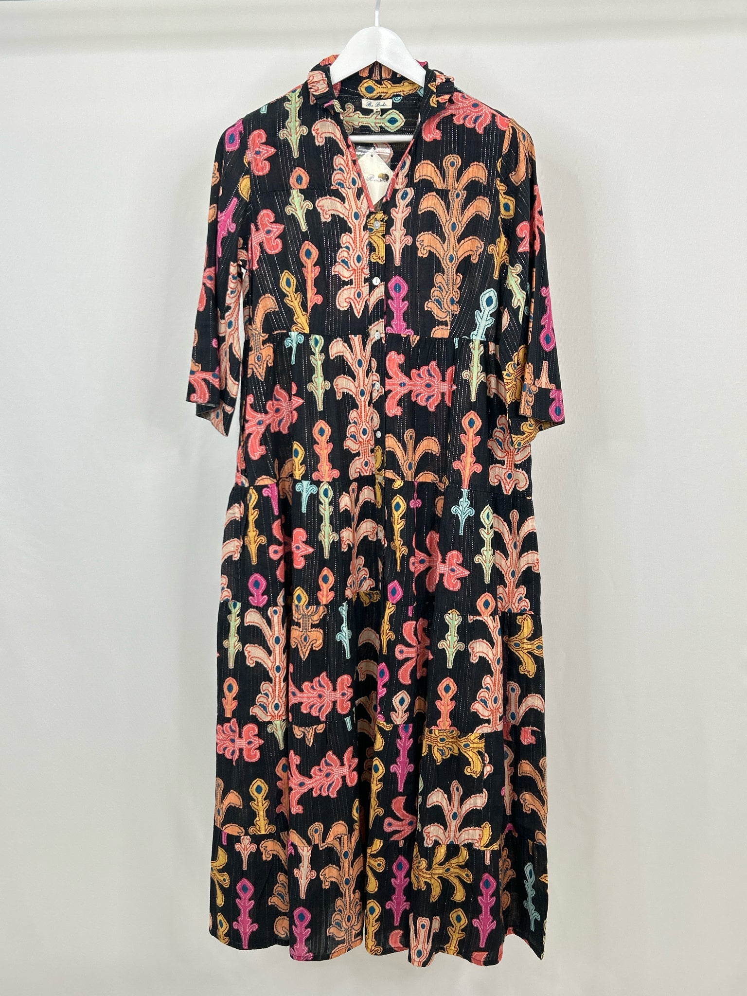 BE BOHO Size S Black Print Women Dress