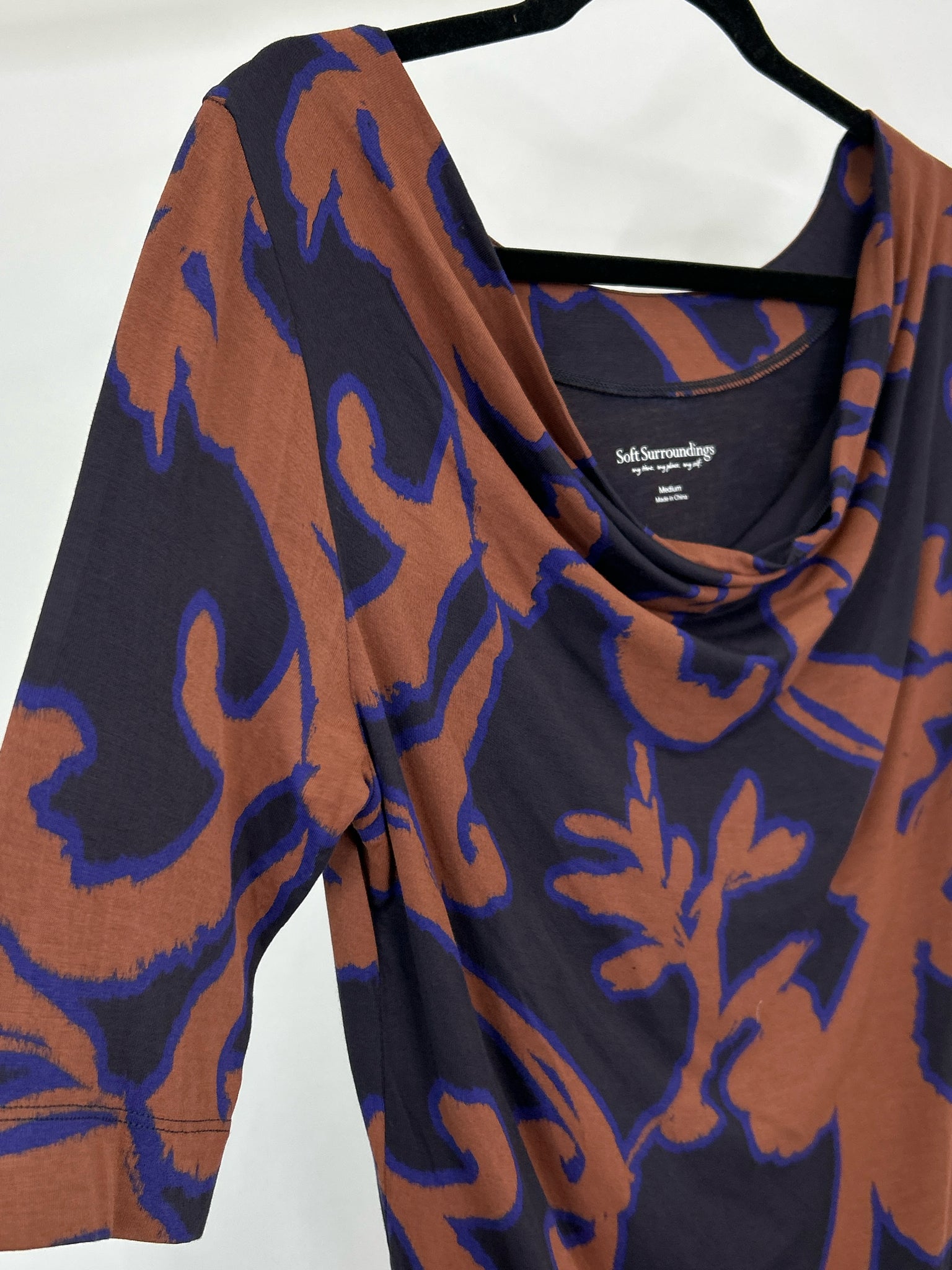 SOFT SURROUNDINGS NWT Size M Brown Print Women Top