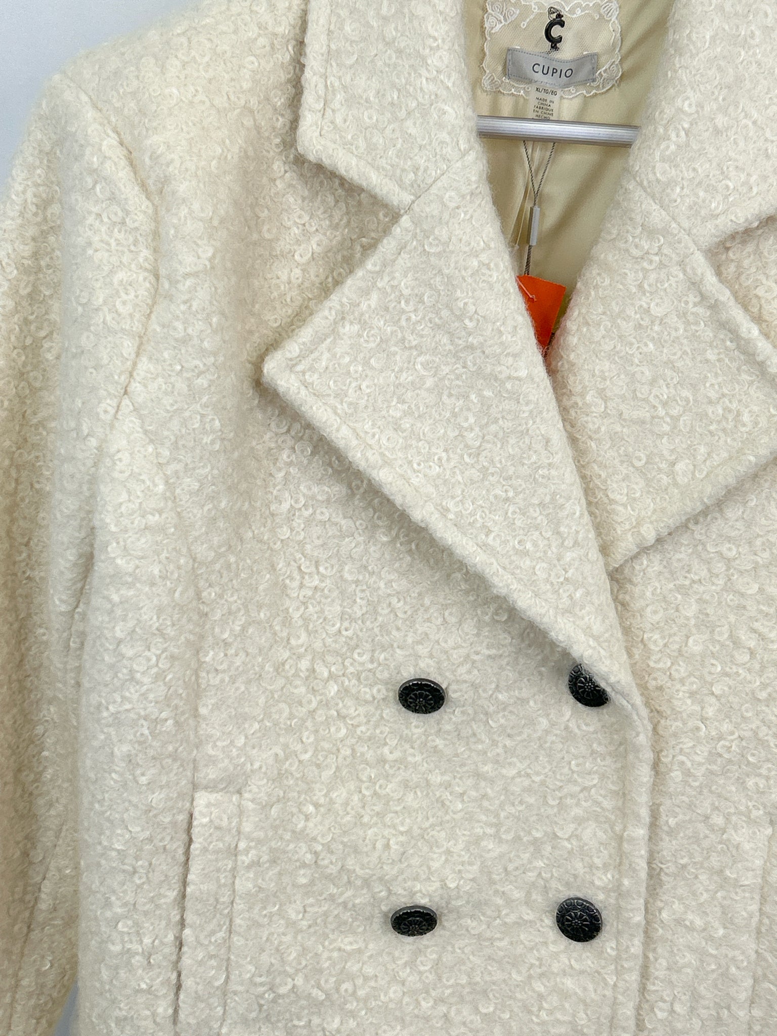 CUPIO Size XL White Women Coat