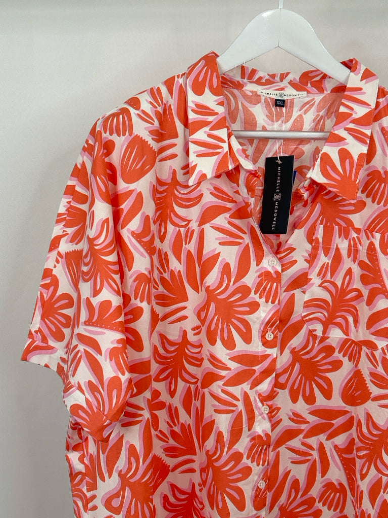 MICHELLE MCDOWELL Size XXL Coral Print Women's Dress