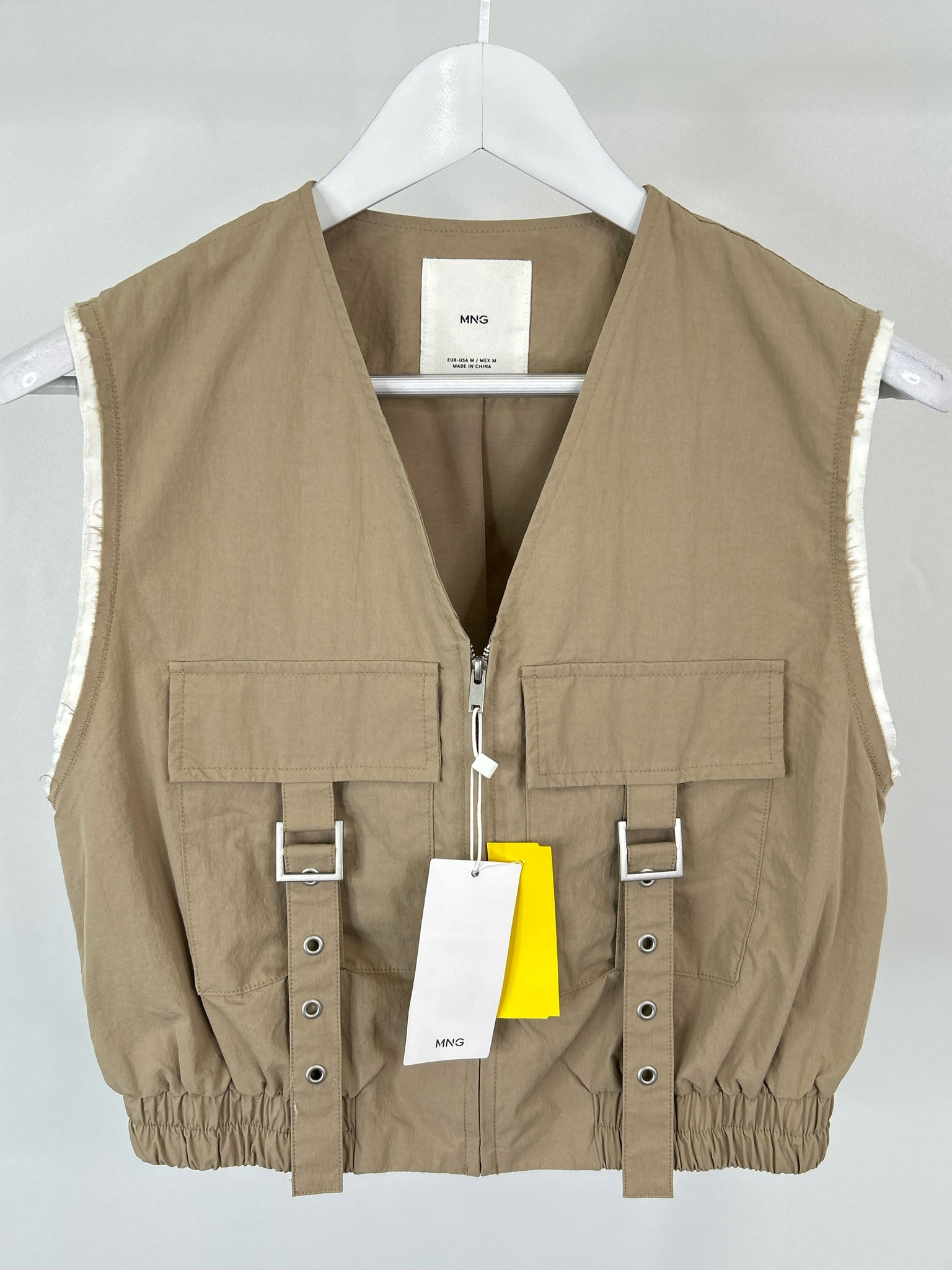MNG Size M KHAKI Women Vest NWT