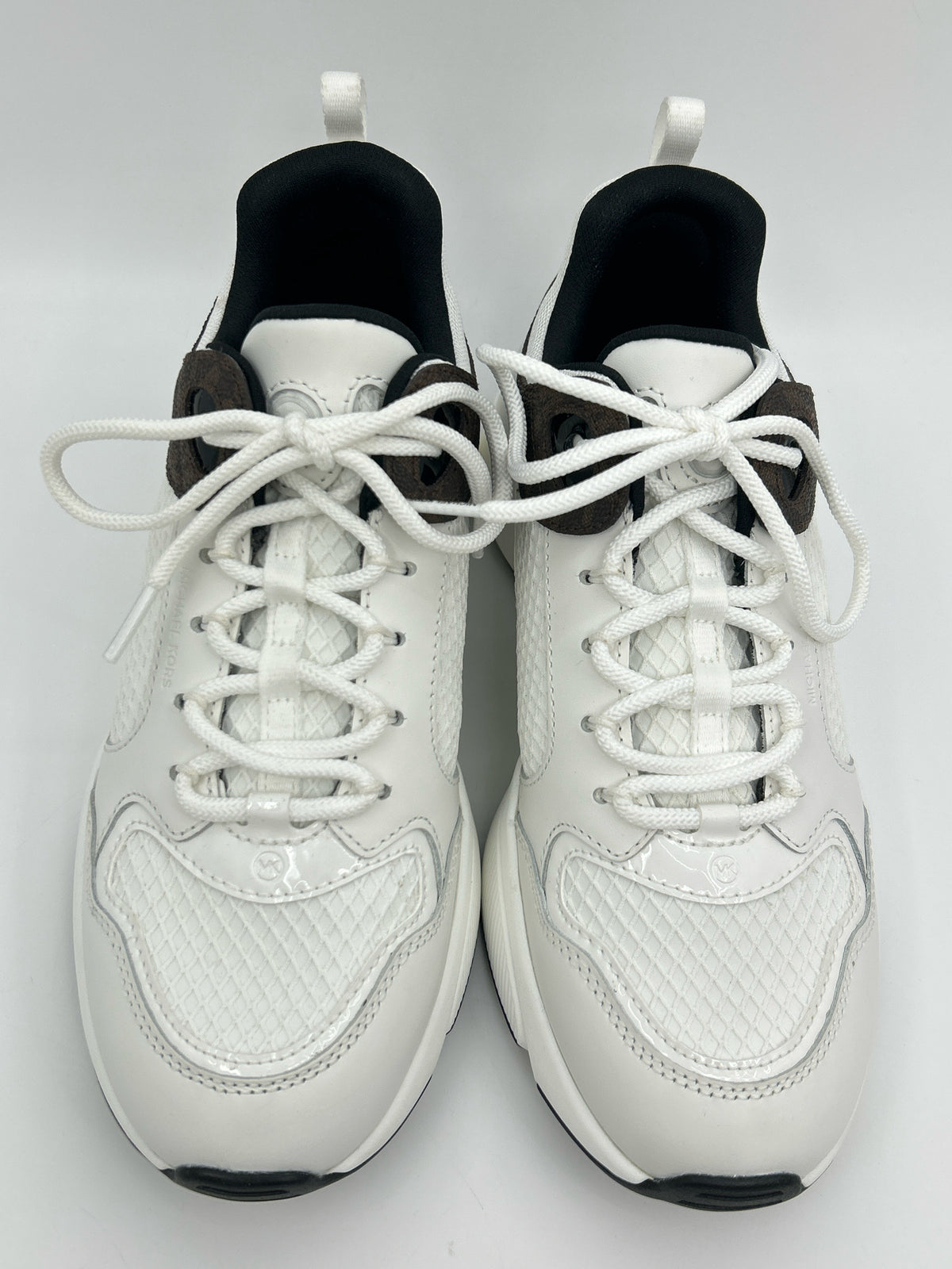 MICHAEL MICHAEL KORS Size 8.5M WHITE AND BROWN Women Sneakers