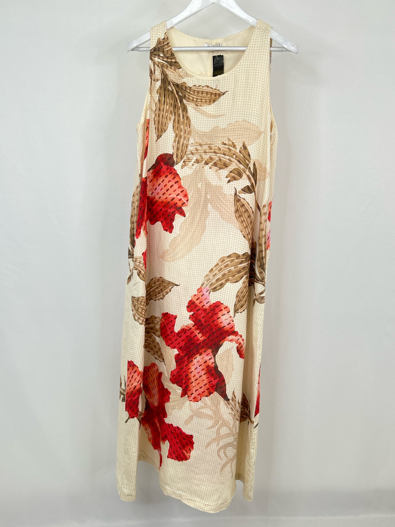 CHICO'S Size 8 Cream Print Women Dress