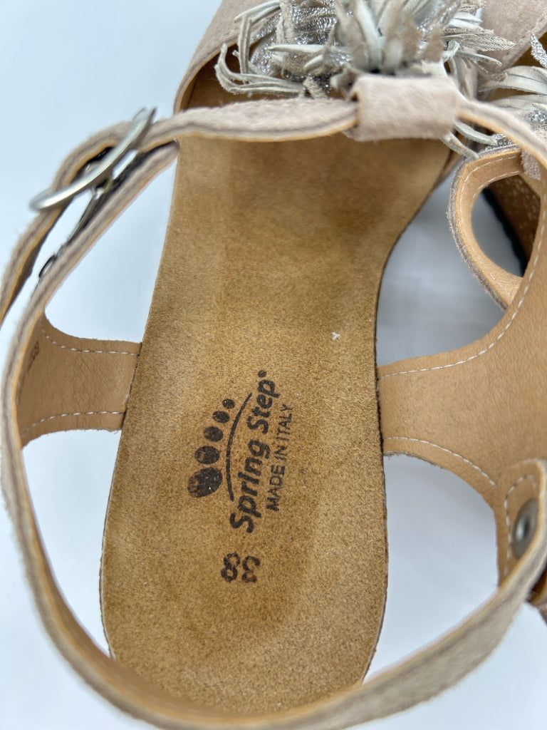 SPRING STEP Size 38 Beige Women's Sandal