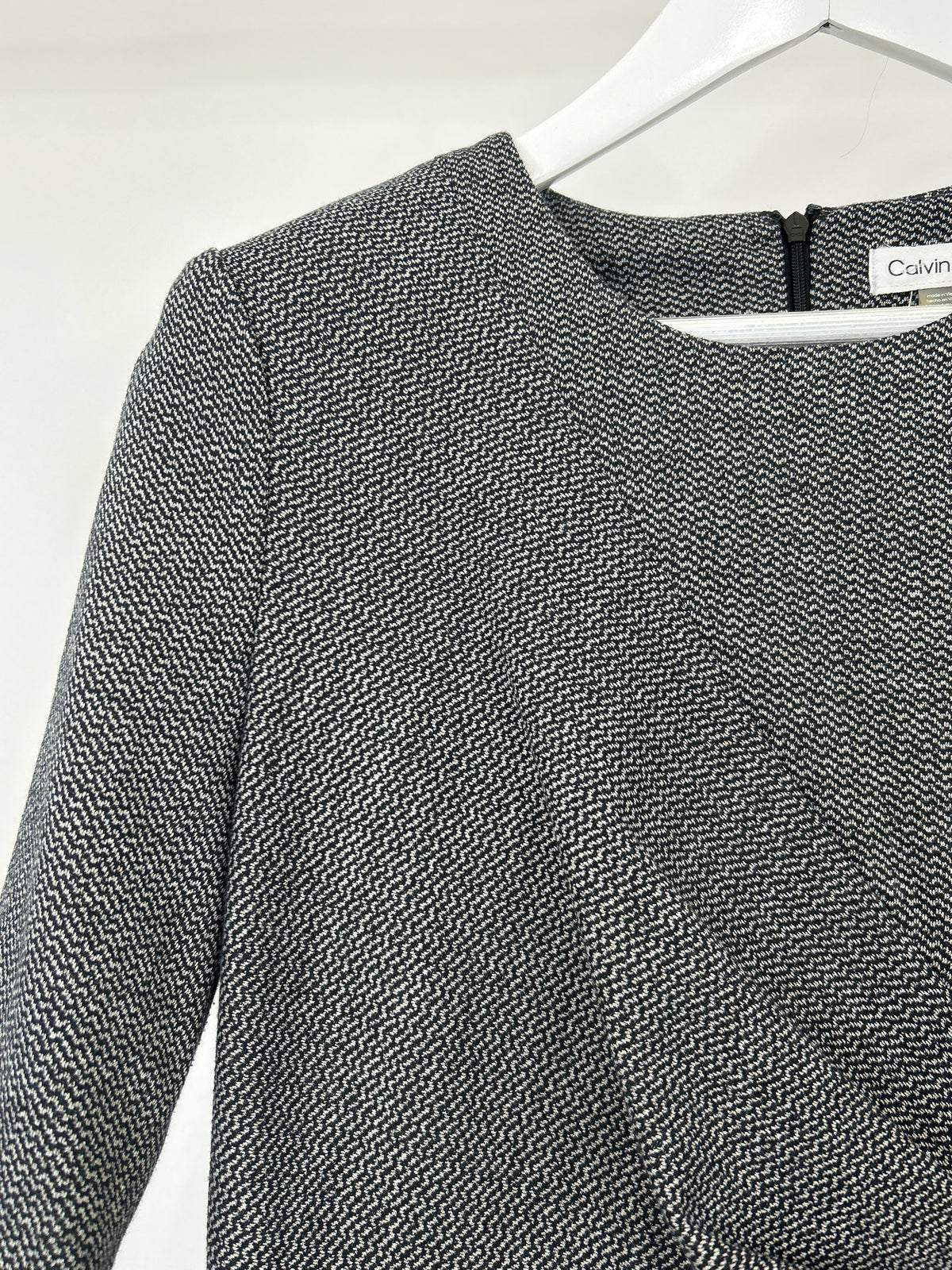 CALVIN KLEIN Size 12 Black Print Women Dress