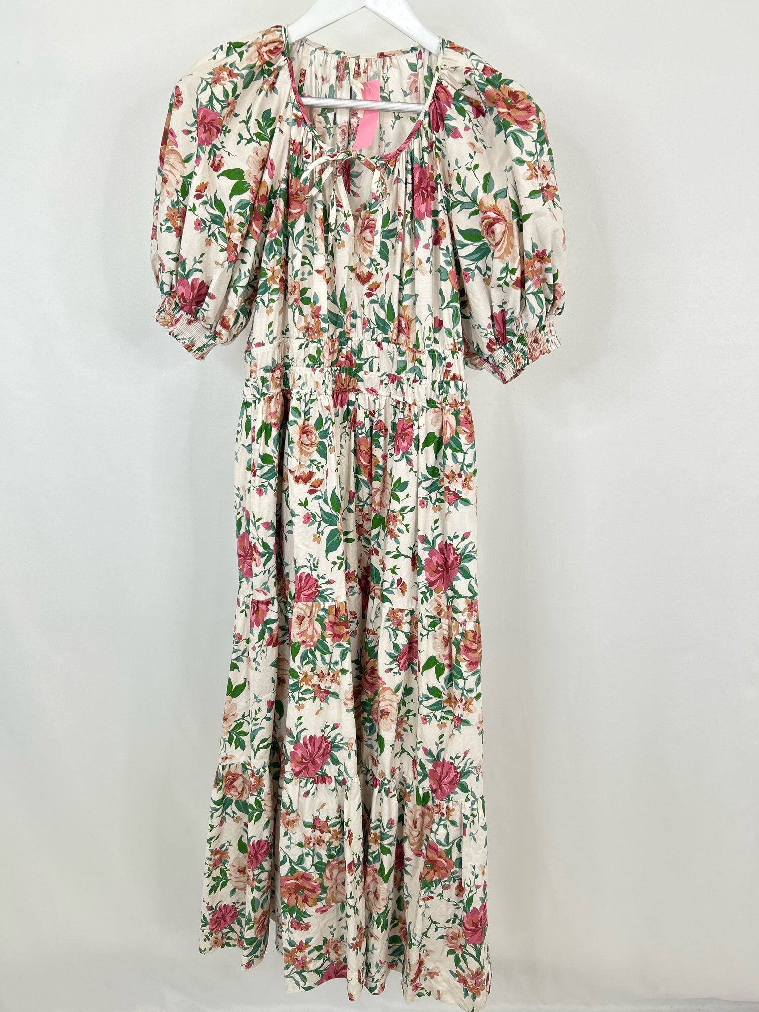 BY ANTHROPOLGIE Size L Green Floral Women Dress