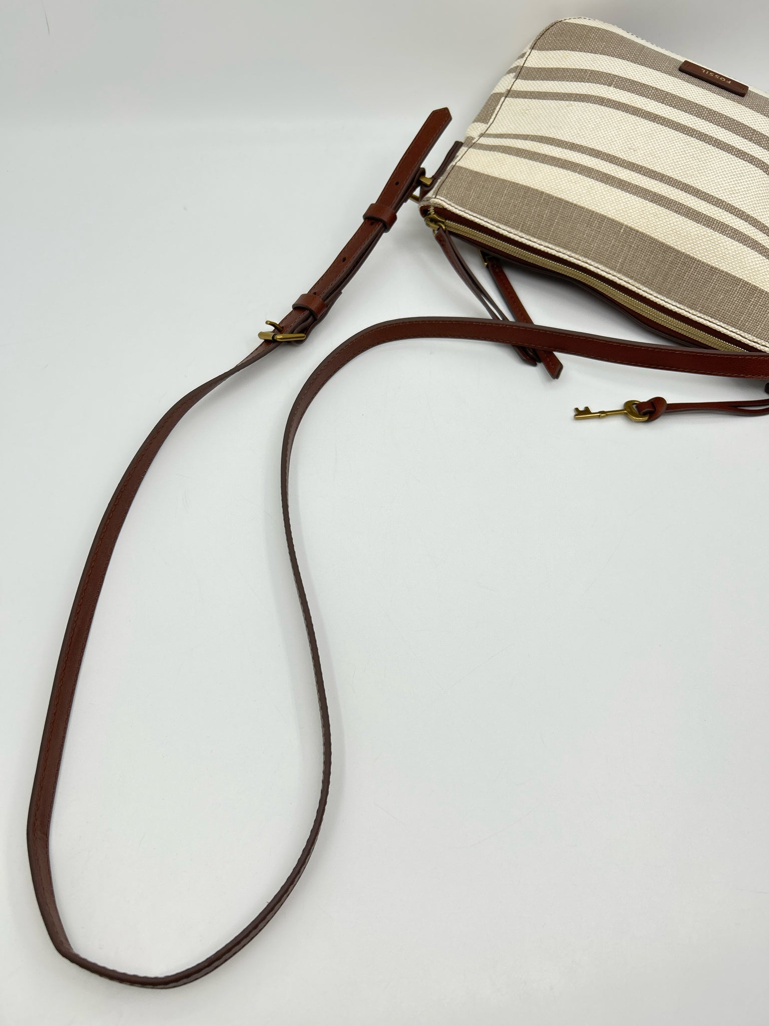 FOSSIL Cream & Brown Women Purse