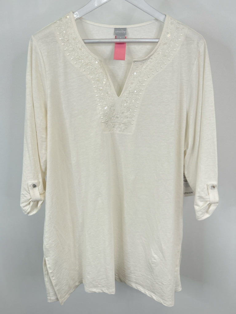 CHICO'S Size XL White Women's Top
