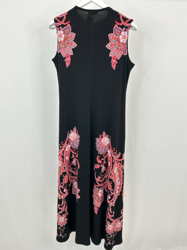 EVA VARRO Women Size M/L Black Print Dress