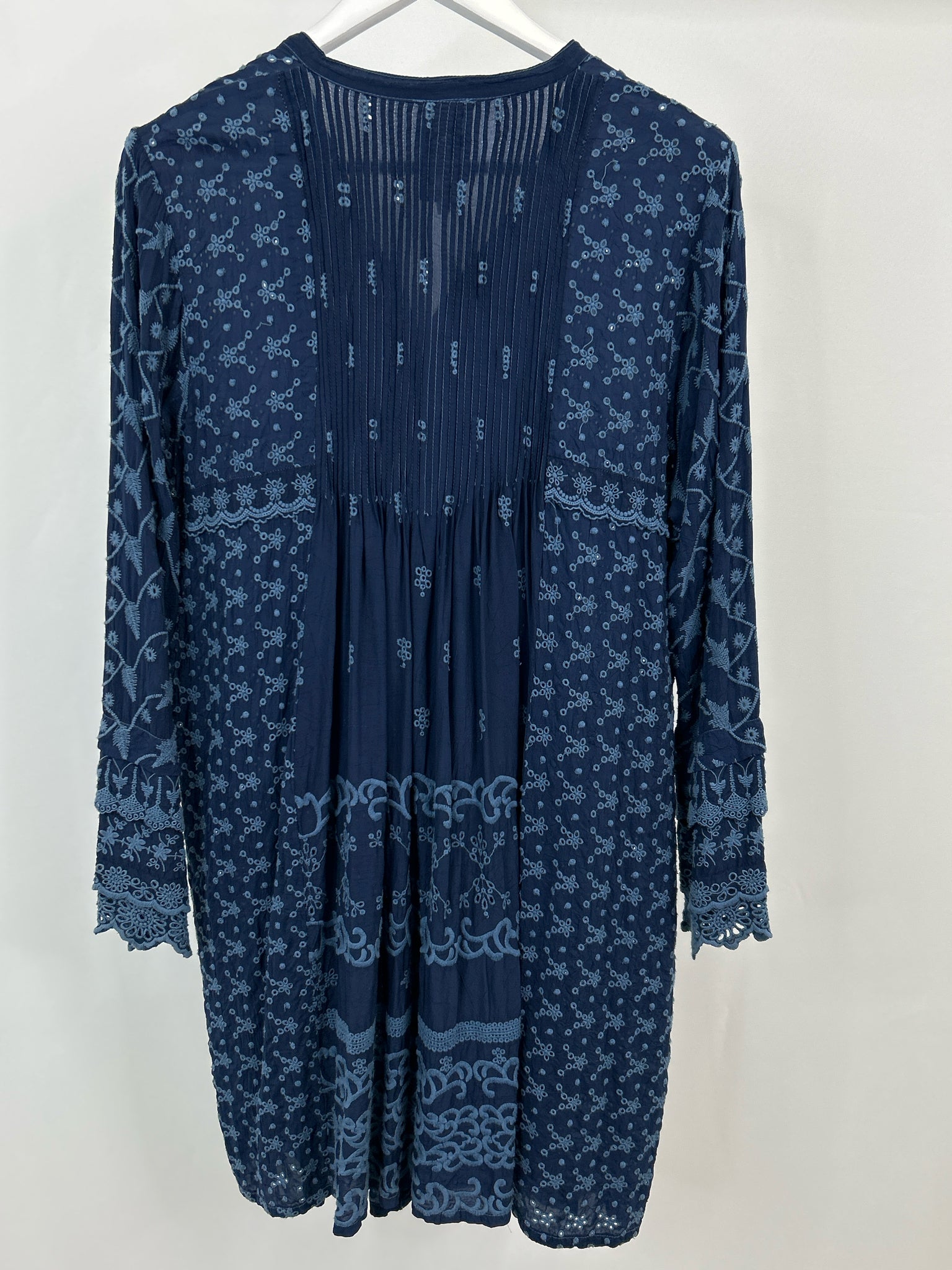 JOHNNY WAS Size L Navy Women Dress