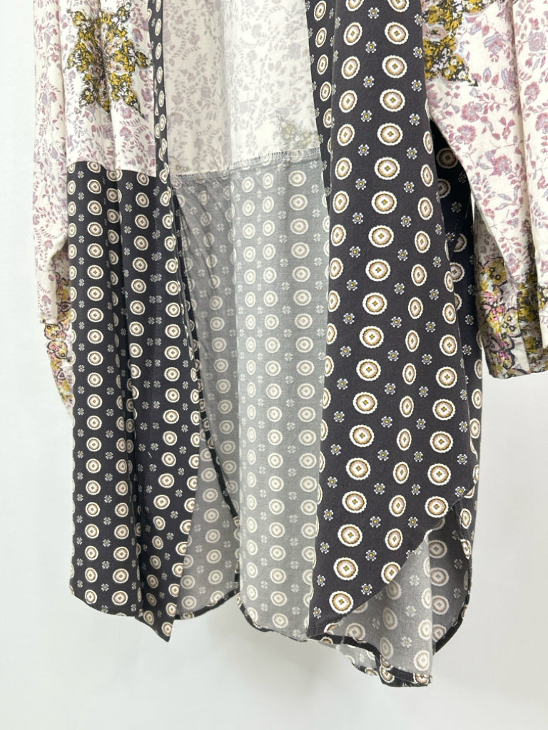 FREE PEOPLE Size L LAVENDER FLORAL Women's Kimono
