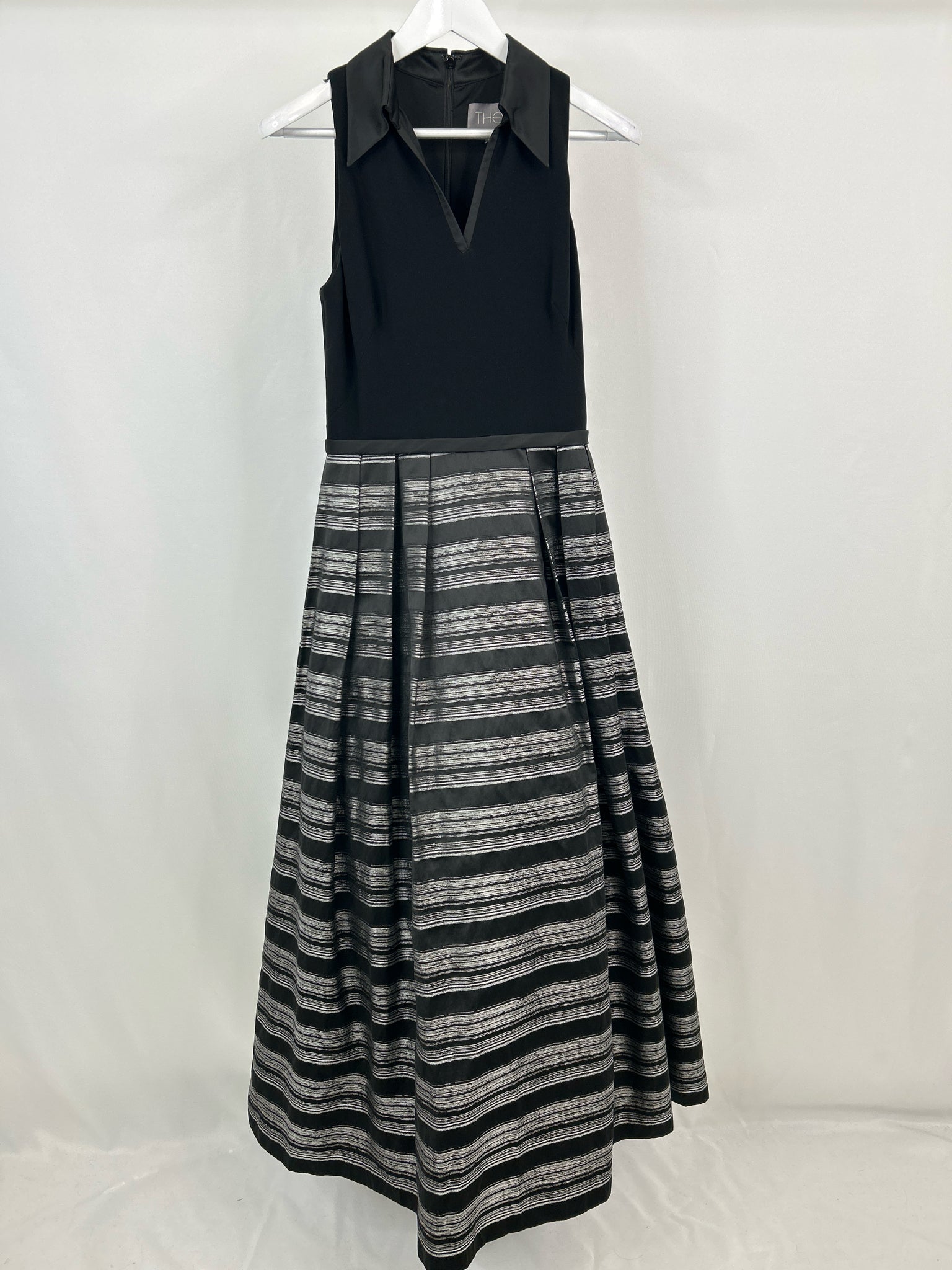 THEIA Size 10 Black Print Women Dress